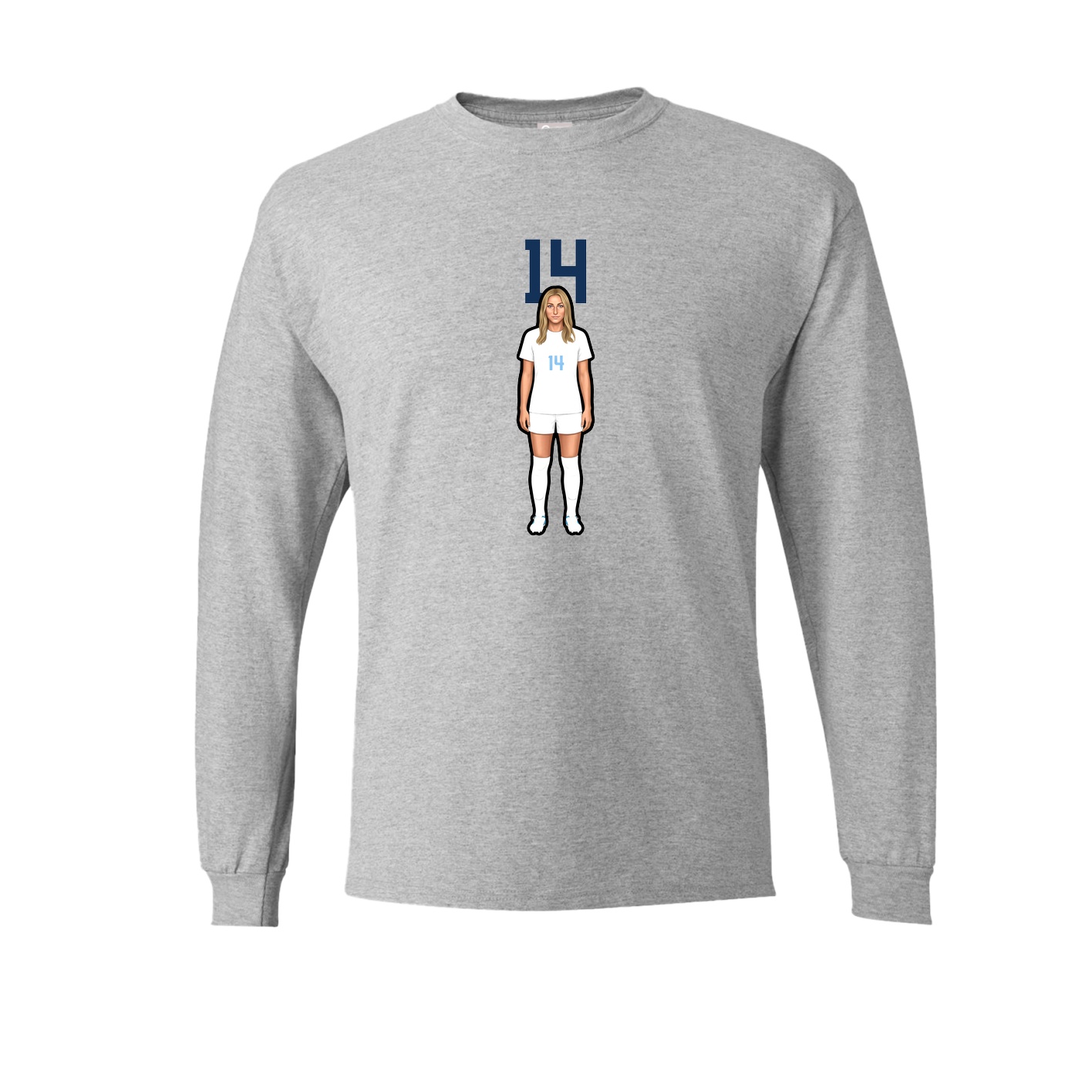 Long Sleeve Tee — Number Top in Grey