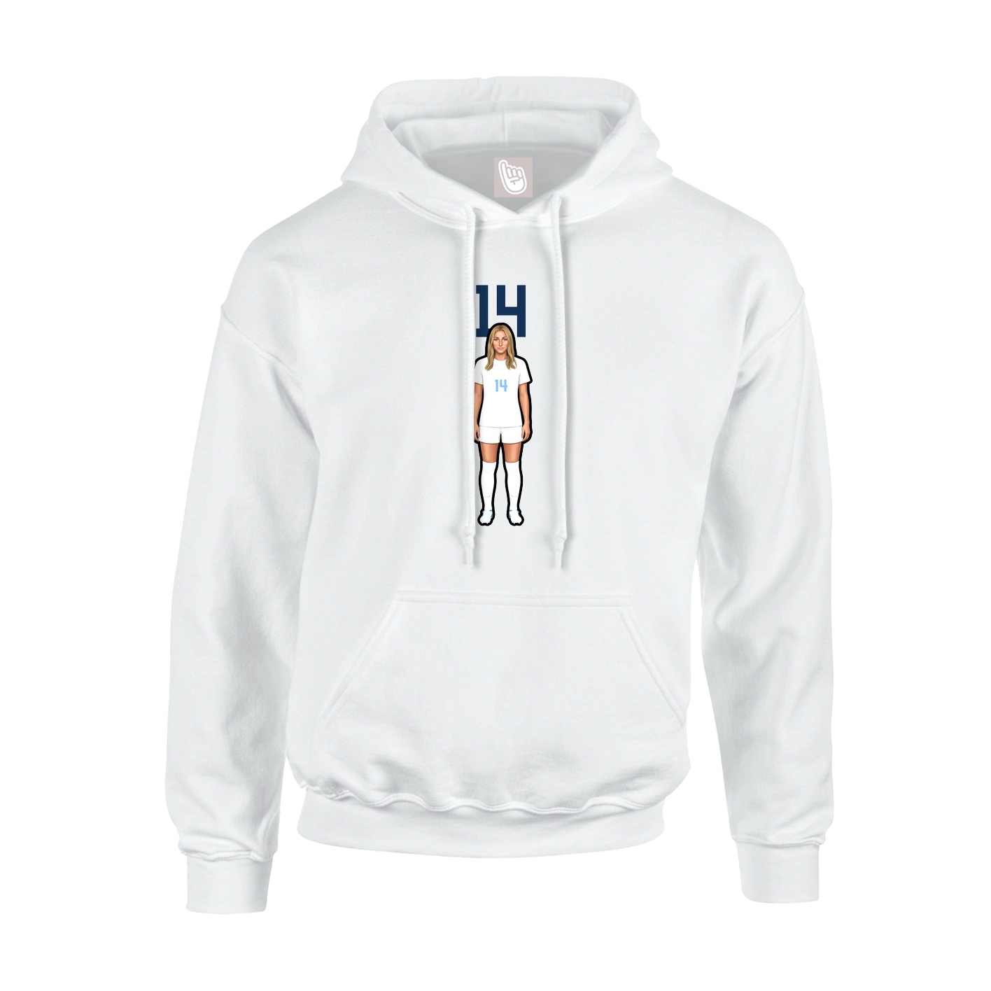 Hoodie — Number Top in White