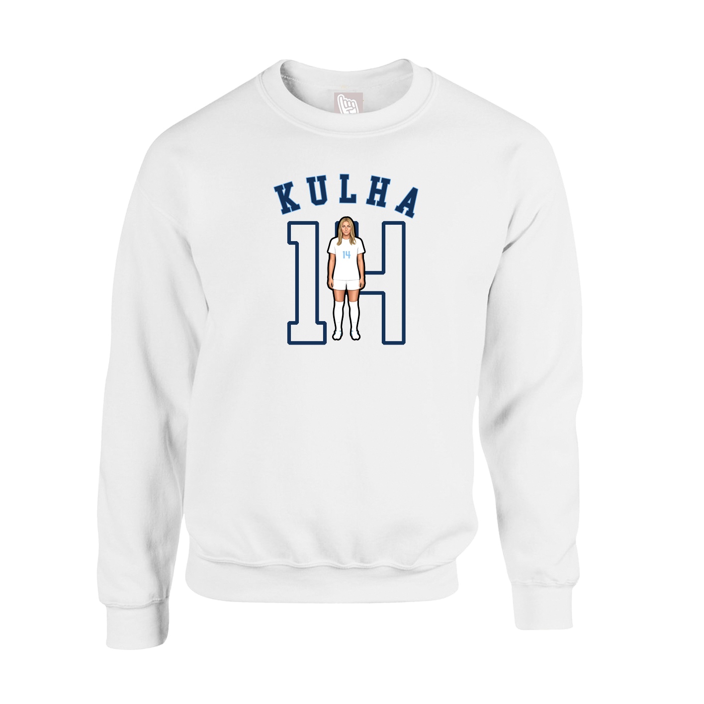 Fleece Crew — Shirsey Arch in White