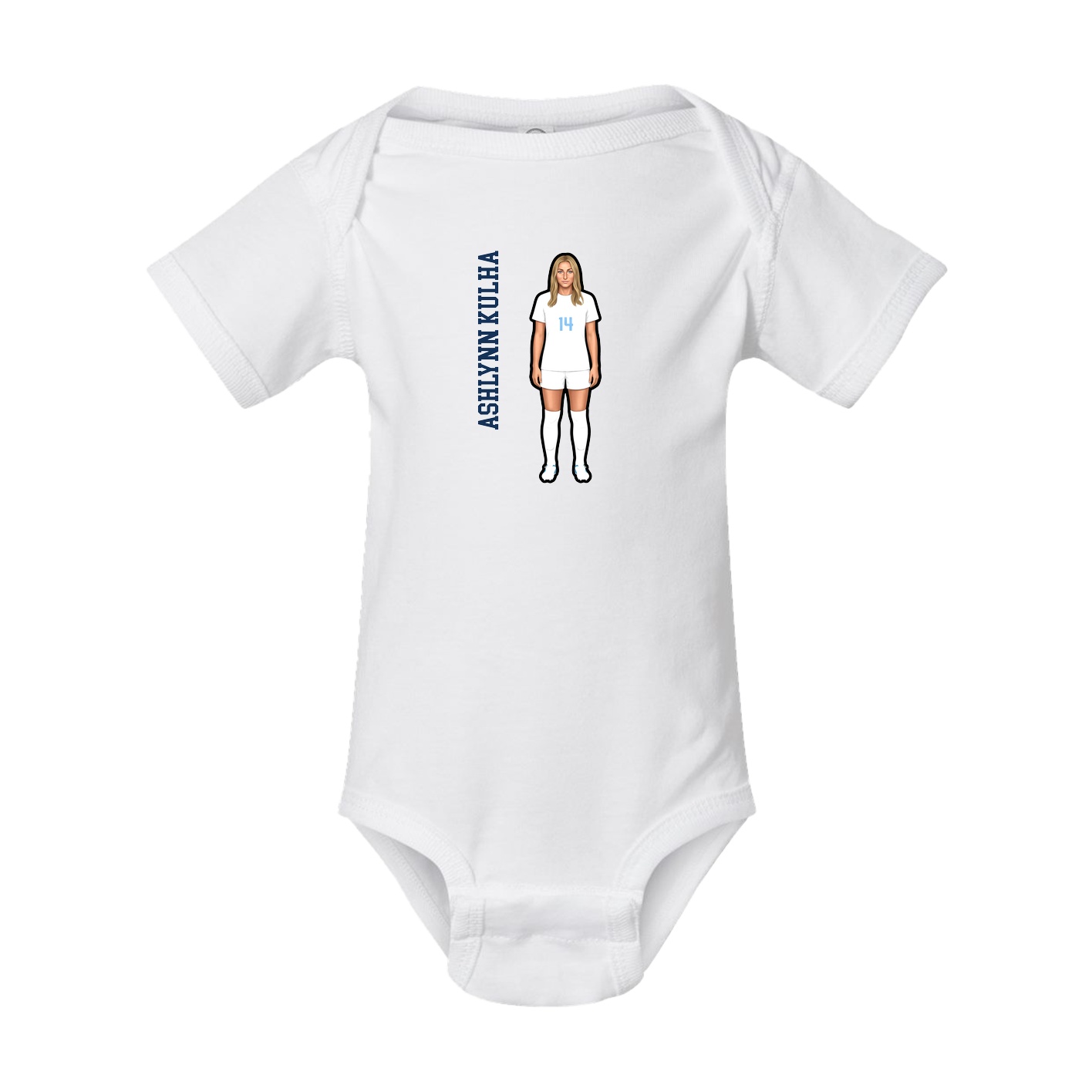Baby Onesie — Name Vertical in White