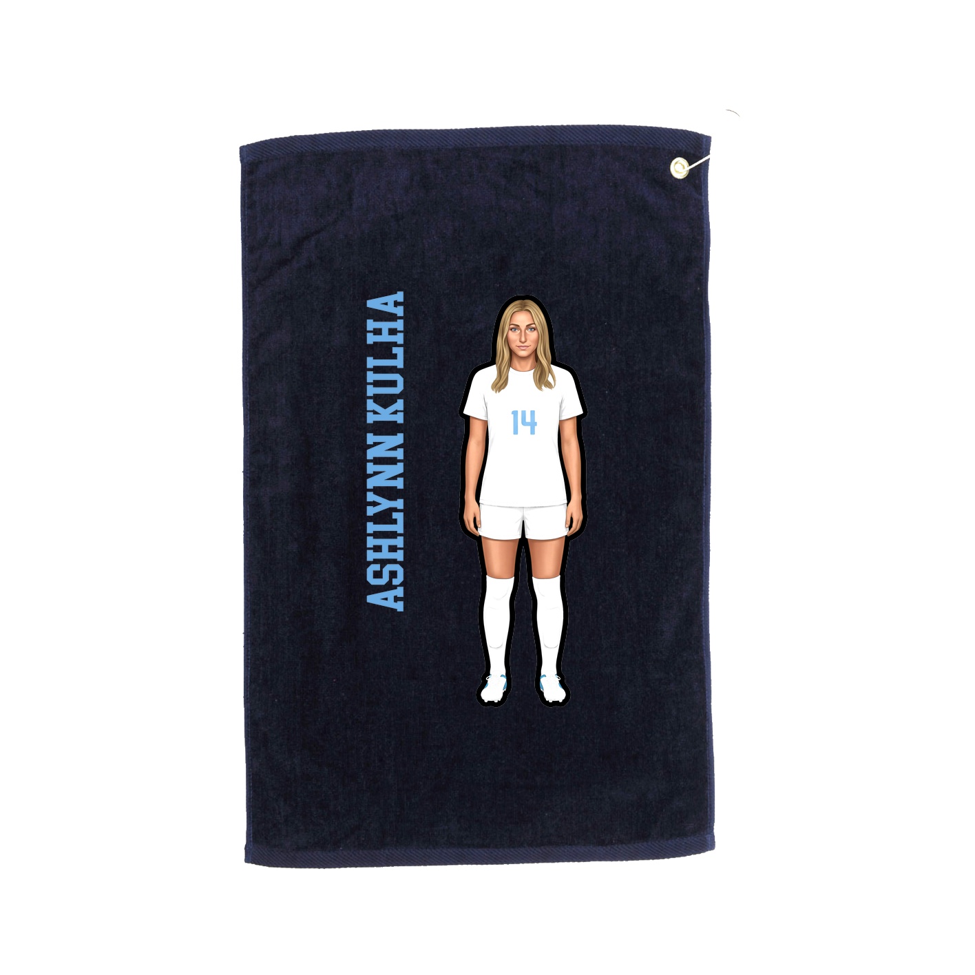 Golf Towel — Name Vertical in Navy