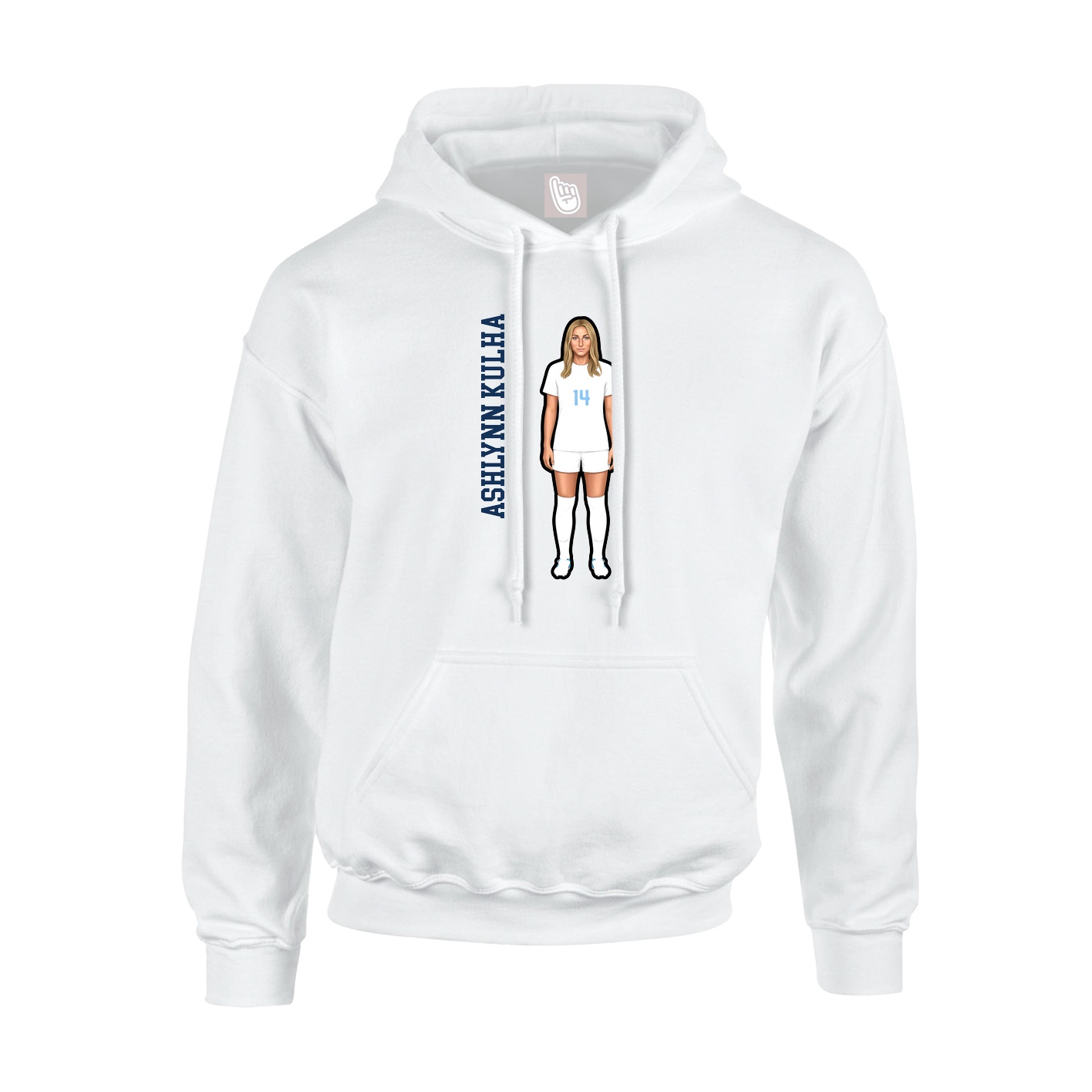 Youth Hoodie — Name Vertical in White