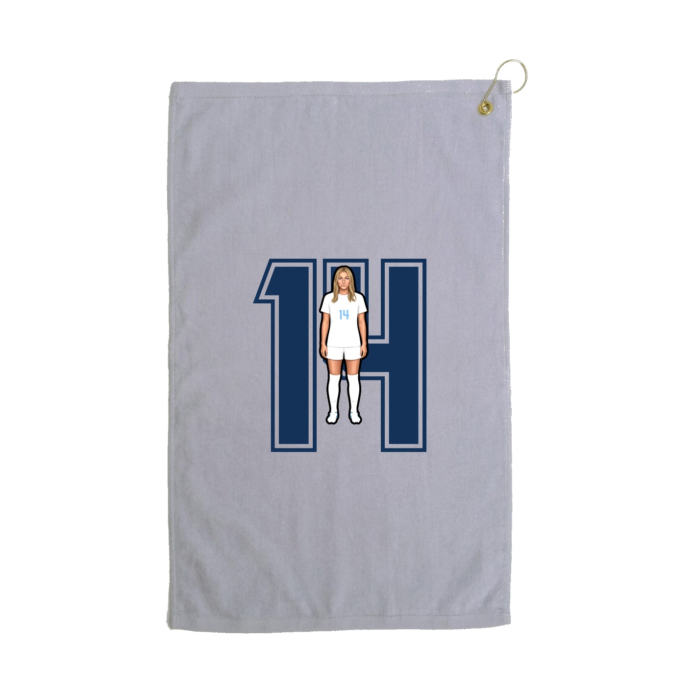 Golf Towel — Number in Grey