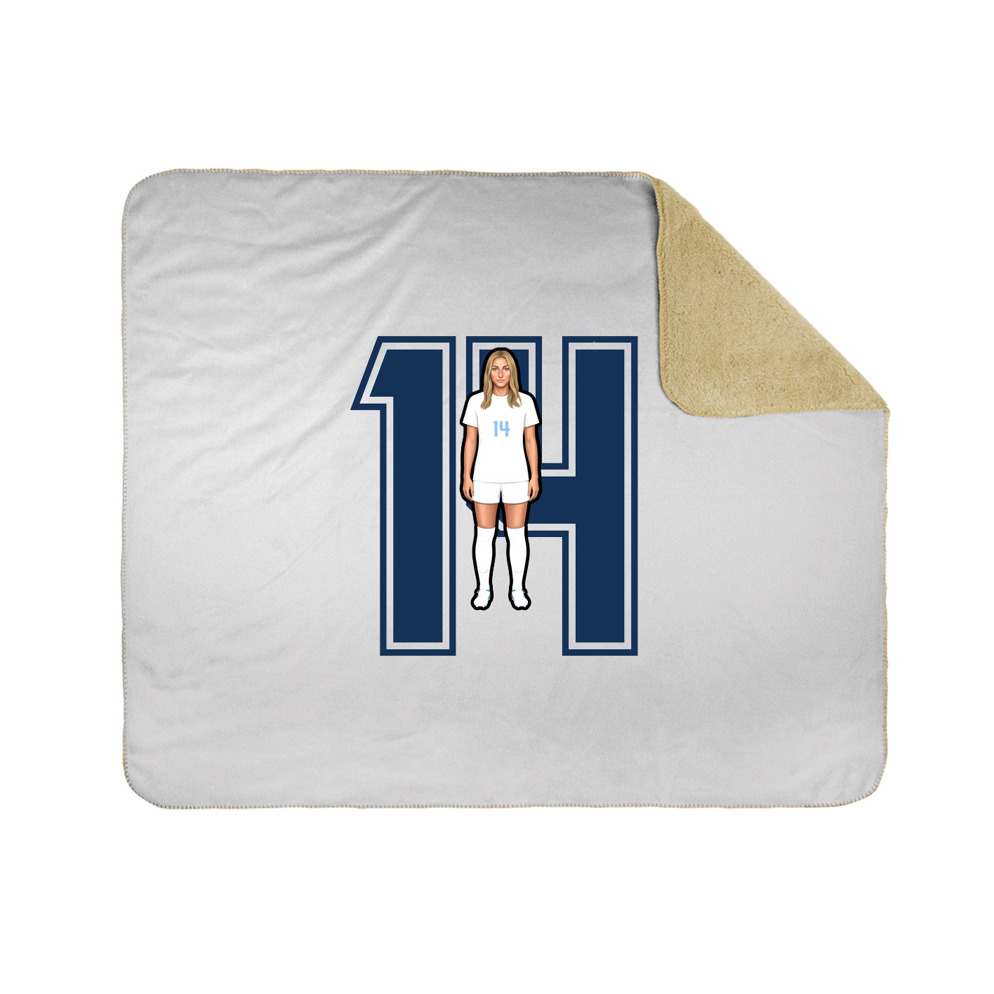 Throw Blanket — Number in White