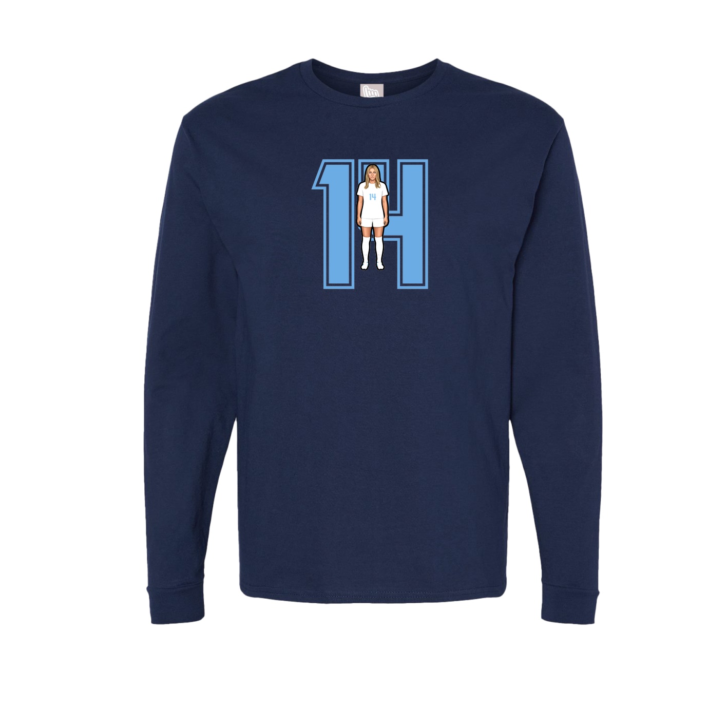 Long Sleeve Tee — Number in Navy