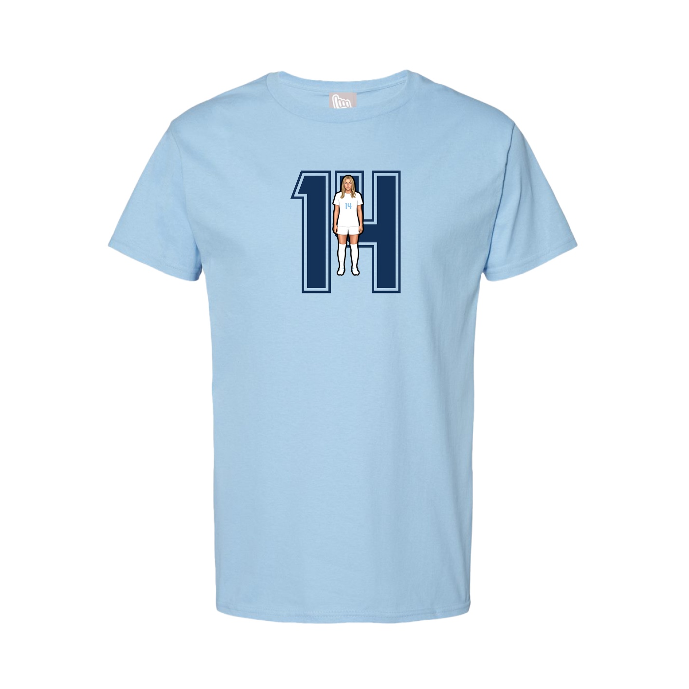 Youth Tee — Number in Light Blue