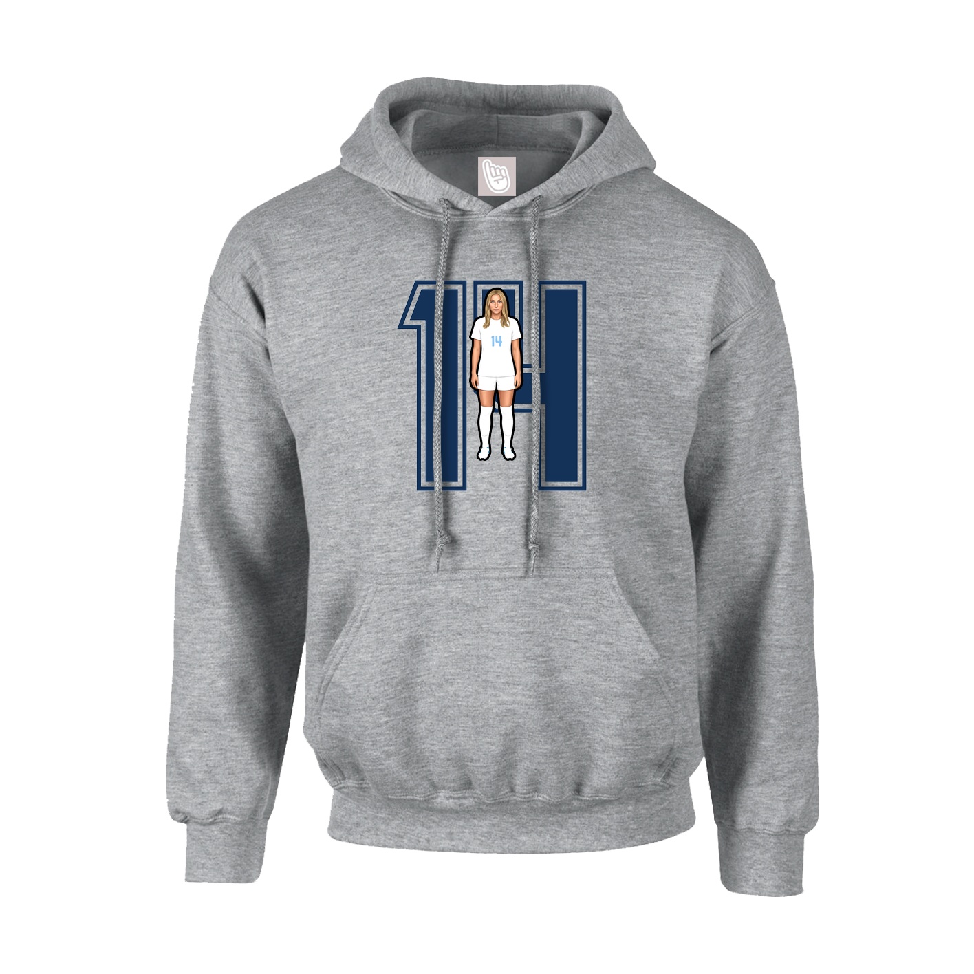 Hoodie — Number in Grey