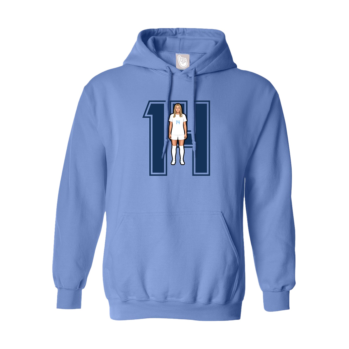 Hoodie — Number in Powder Blue