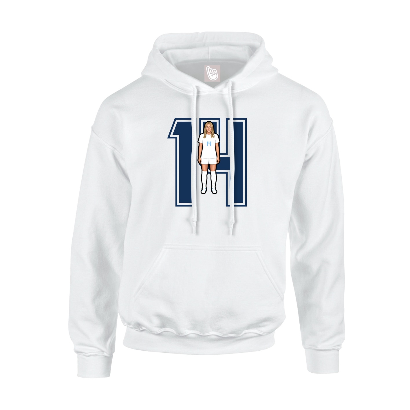 Hoodie — Number in White