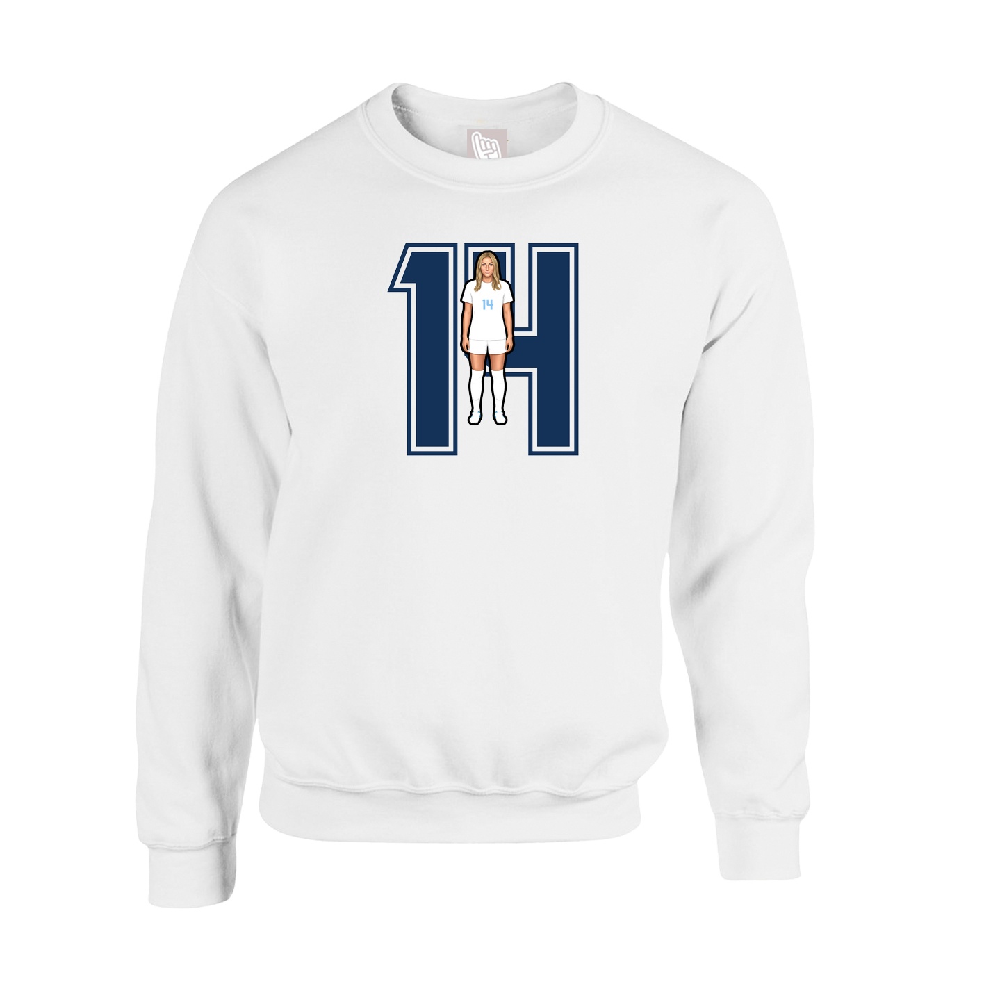 Fleece Crew — Number in White