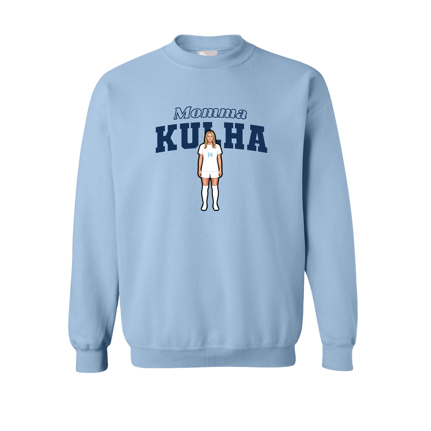 Fleece Crew — Mothers Day Block in Light Blue