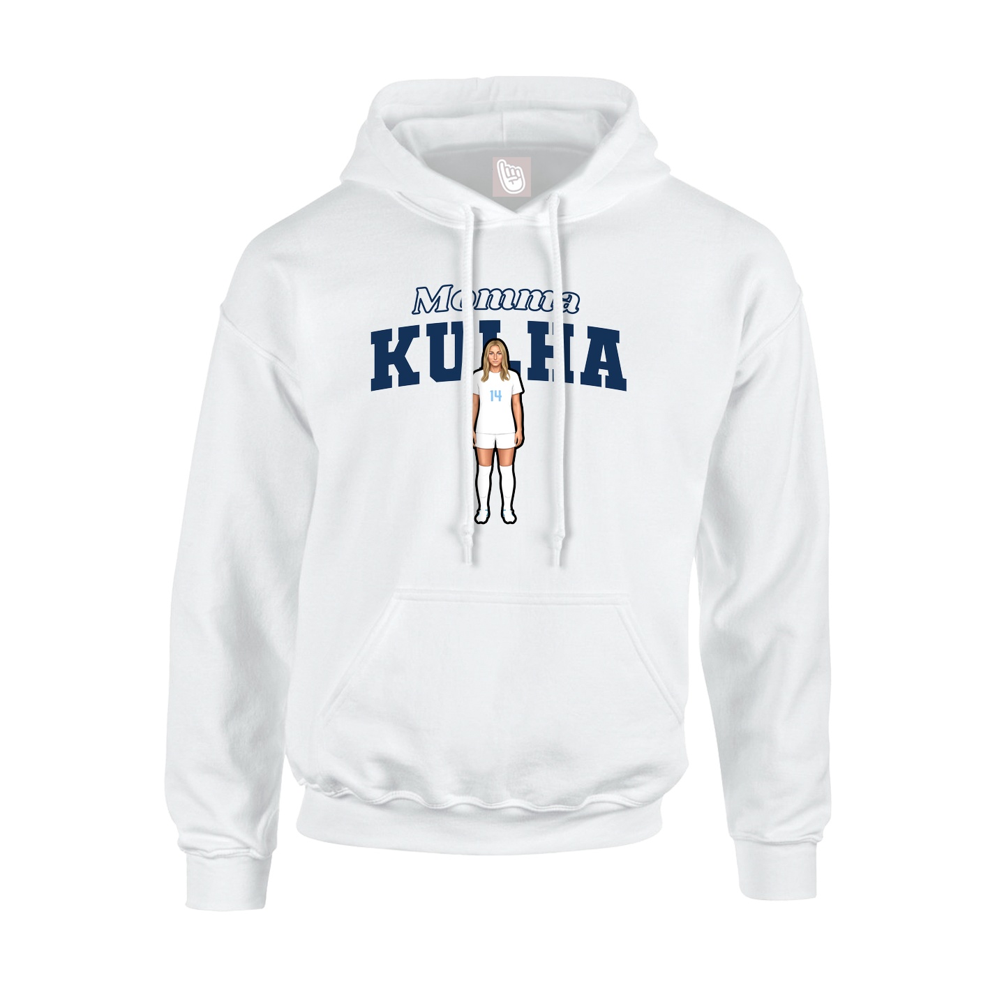 Youth Hoodie — Mothers Day Block in White