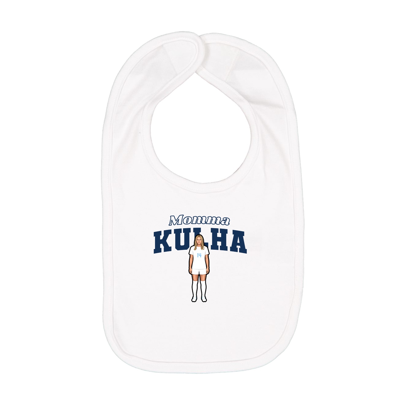 Infant Bib — Mothers Day Block in White