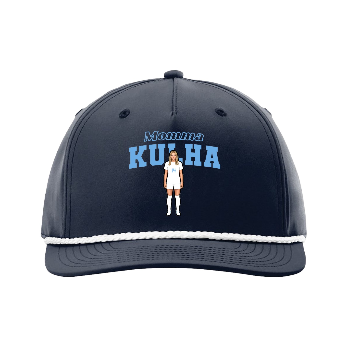 Five-Panel Classic Rope Cap — Mothers Day Block in Navy