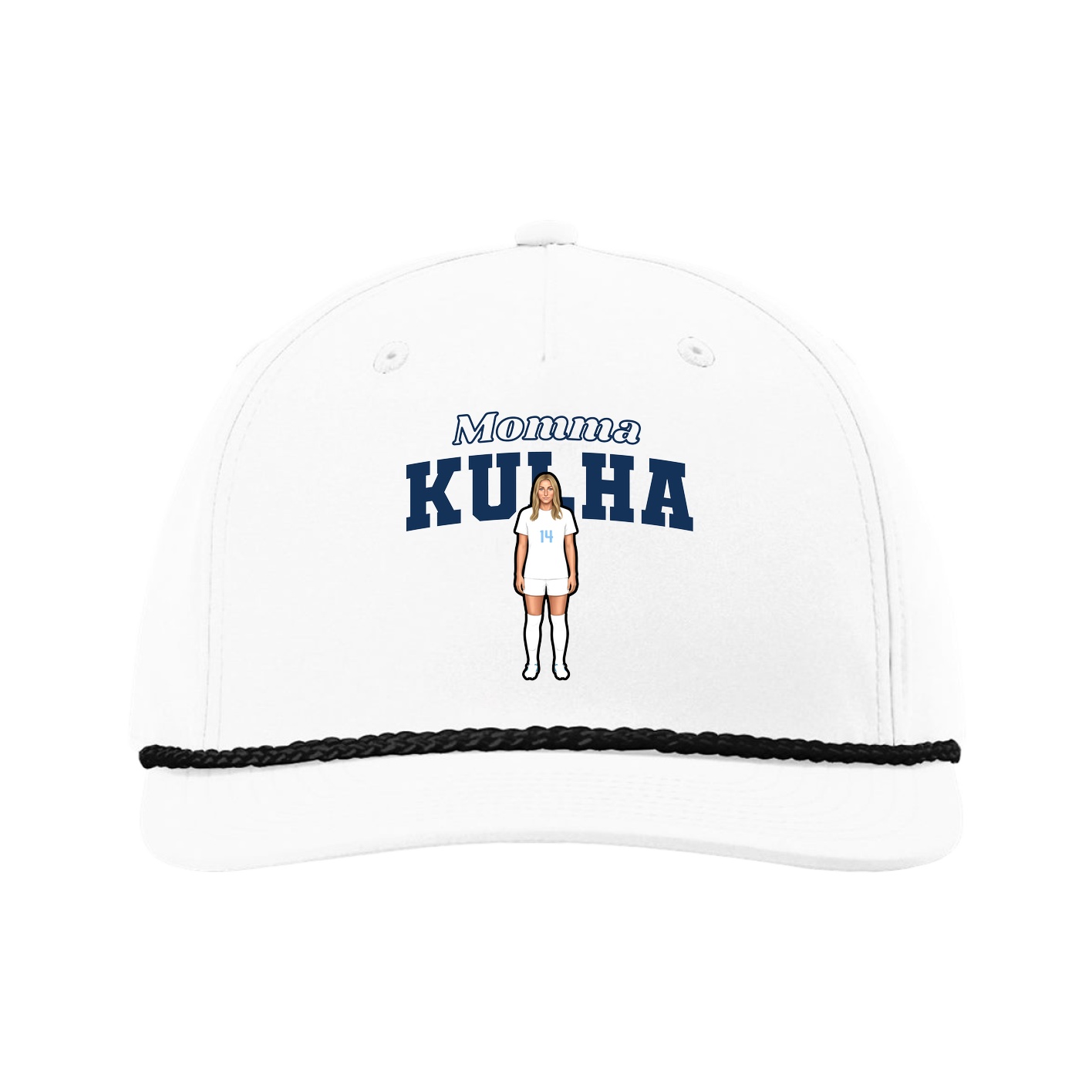 Five-Panel Classic Rope Cap — Mothers Day Block in White