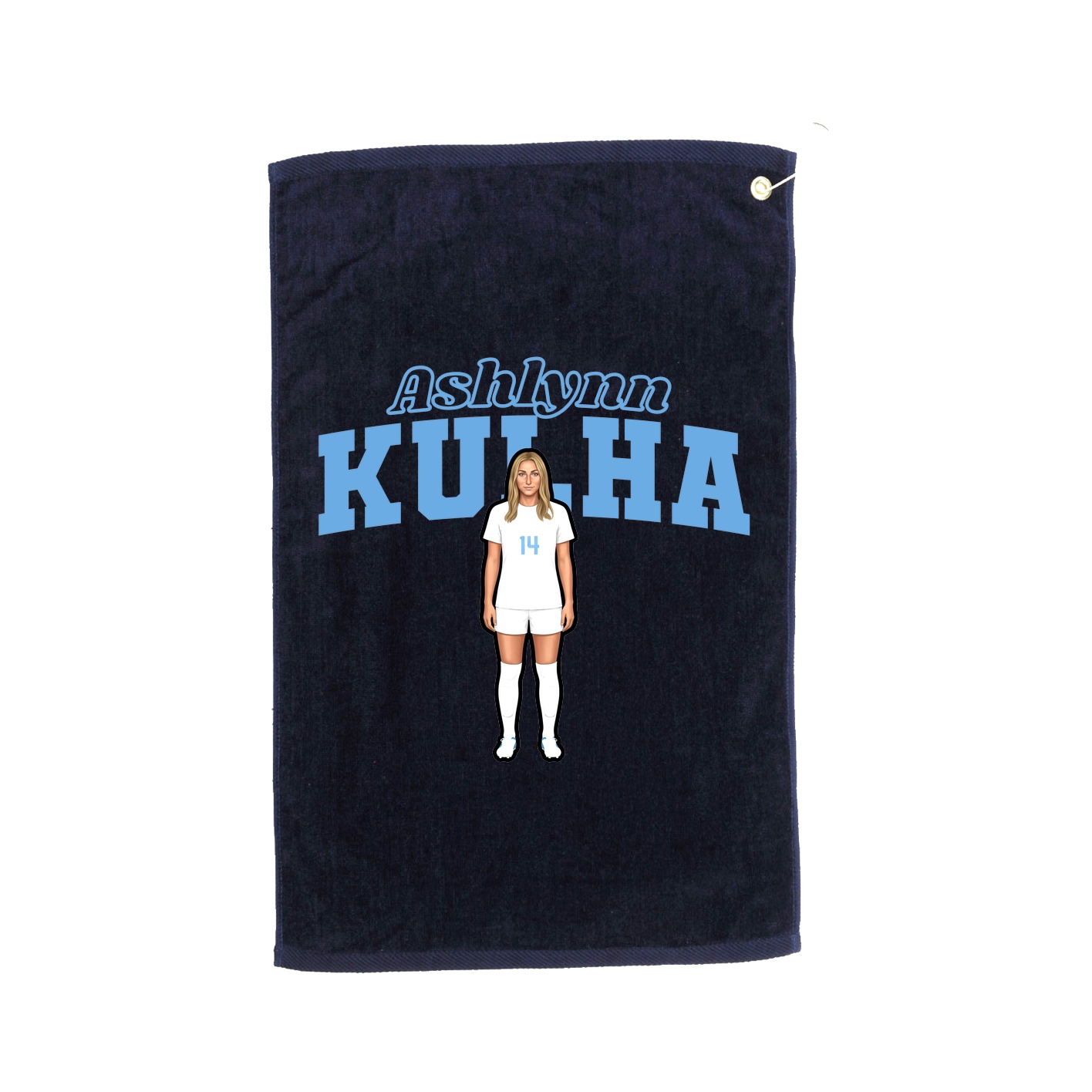 Golf Towel — Name Arch in Navy