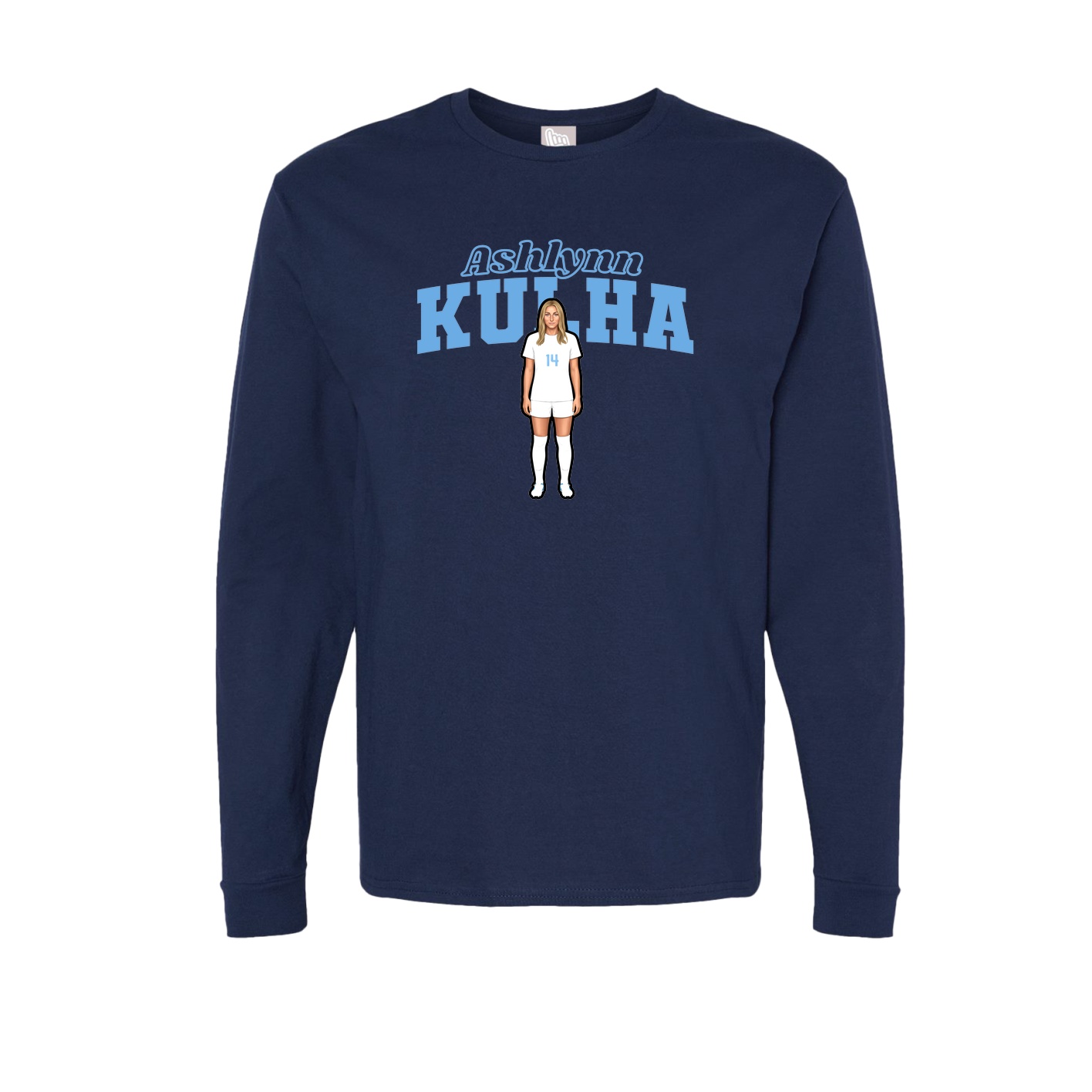 Long Sleeve Tee — Name Arch in Navy