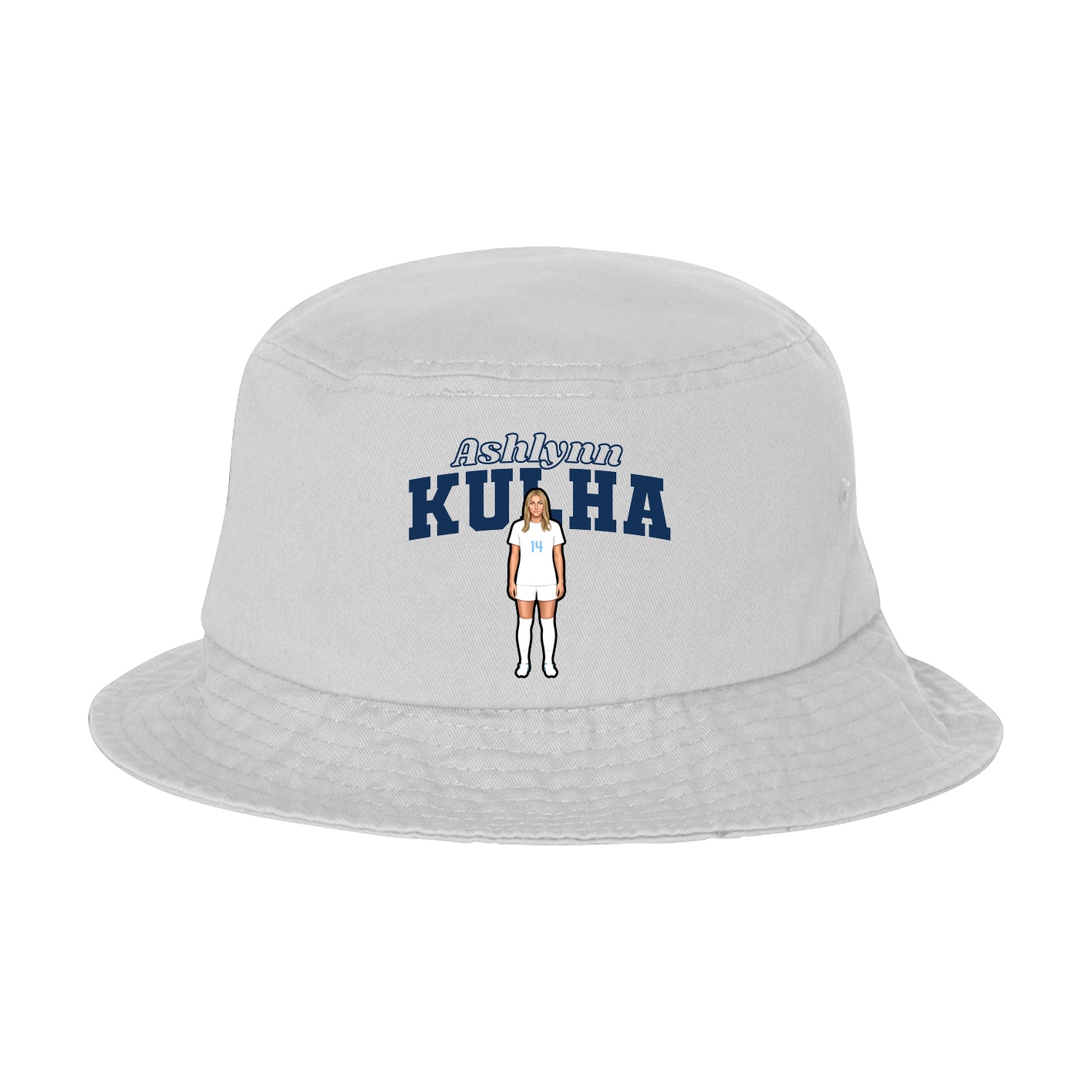 Bucket Cap — Name Arch in White