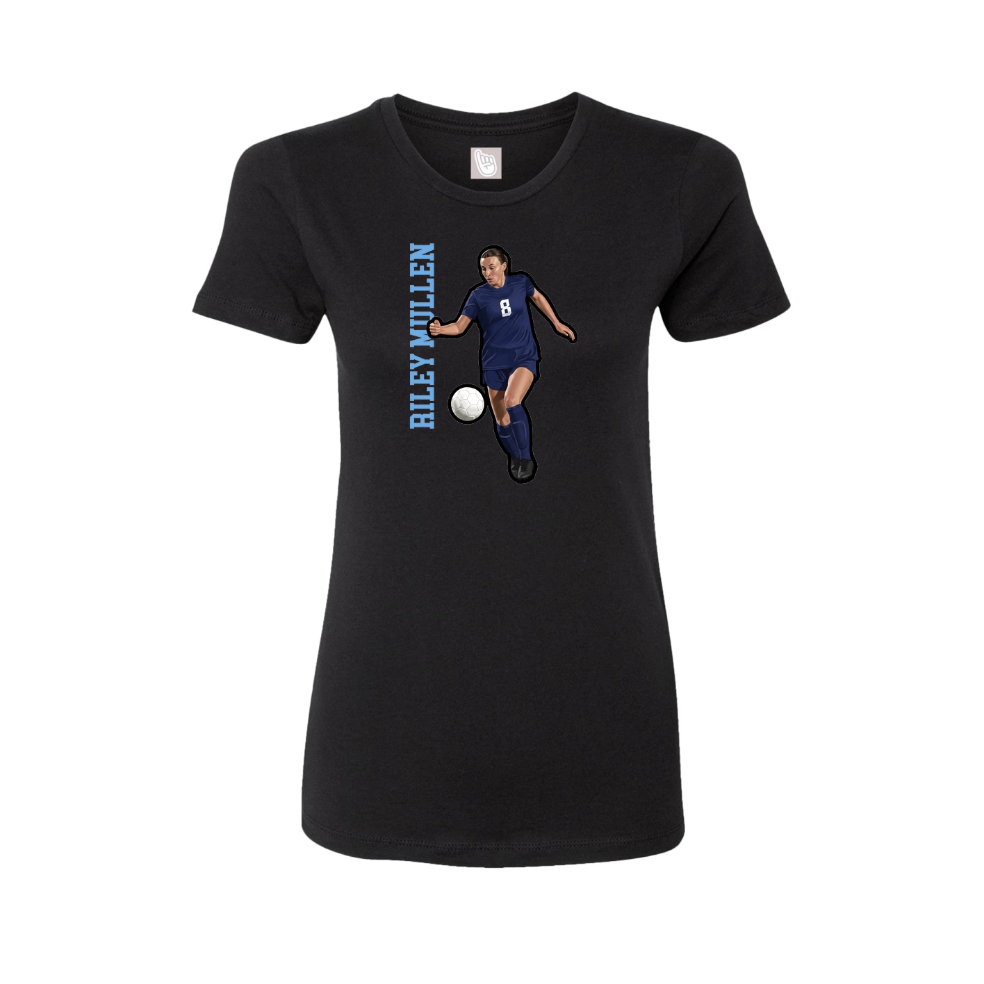 Womens Tee — Name Vertical in Black