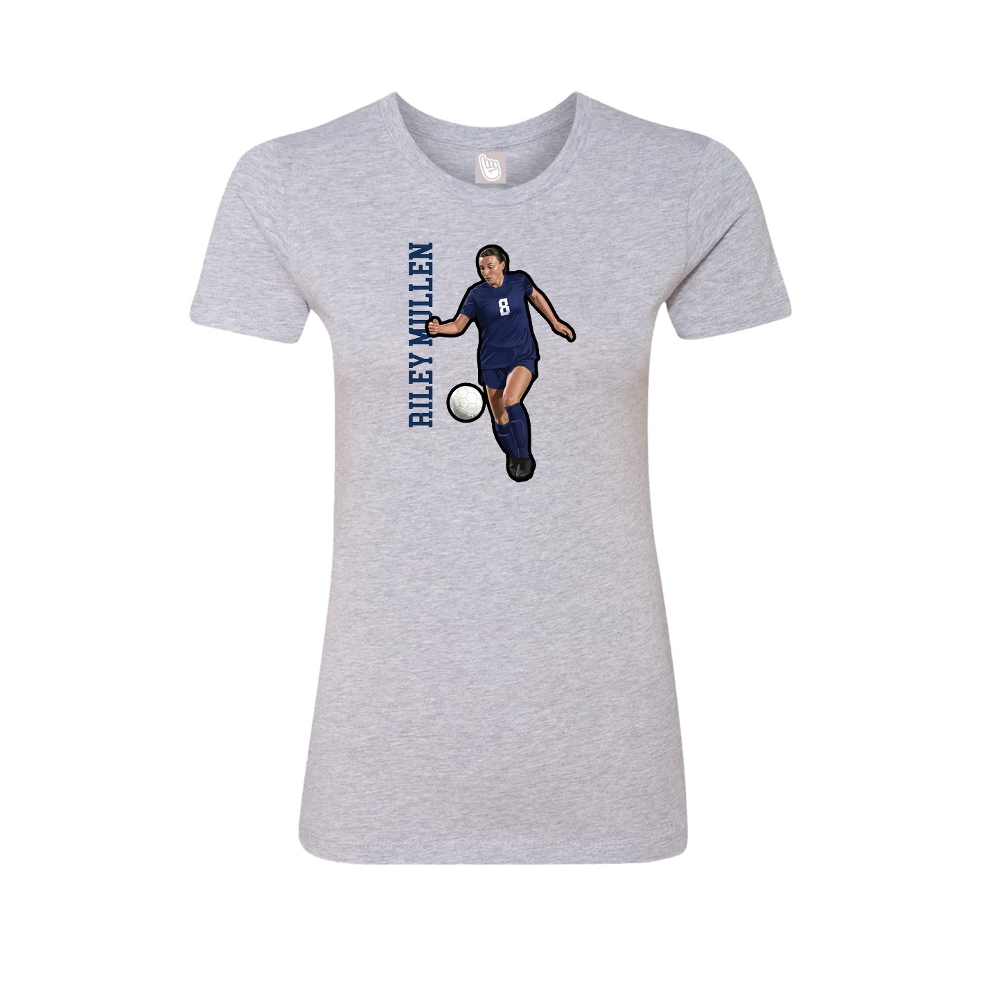 Womens Tee — Name Vertical in Grey