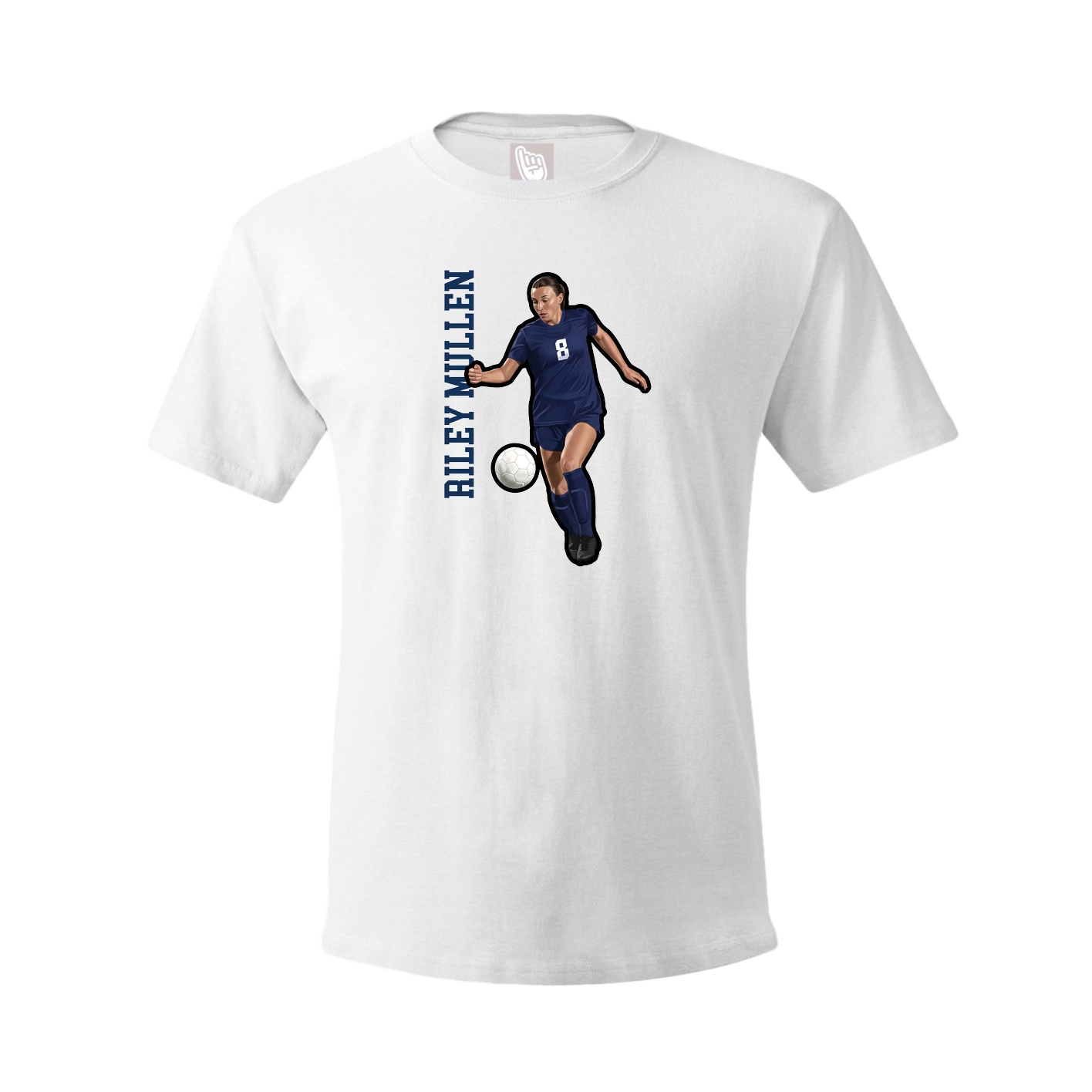 Youth Tee — Name Vertical in White