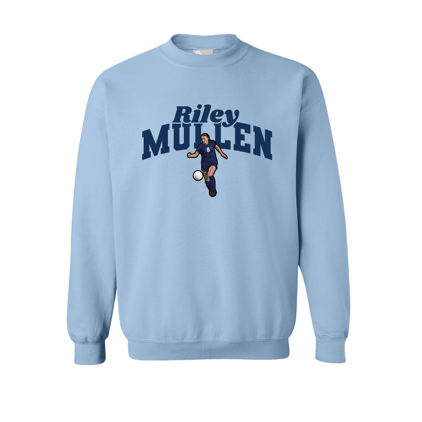 Fleece Crew — Signature Arch in Light Blue