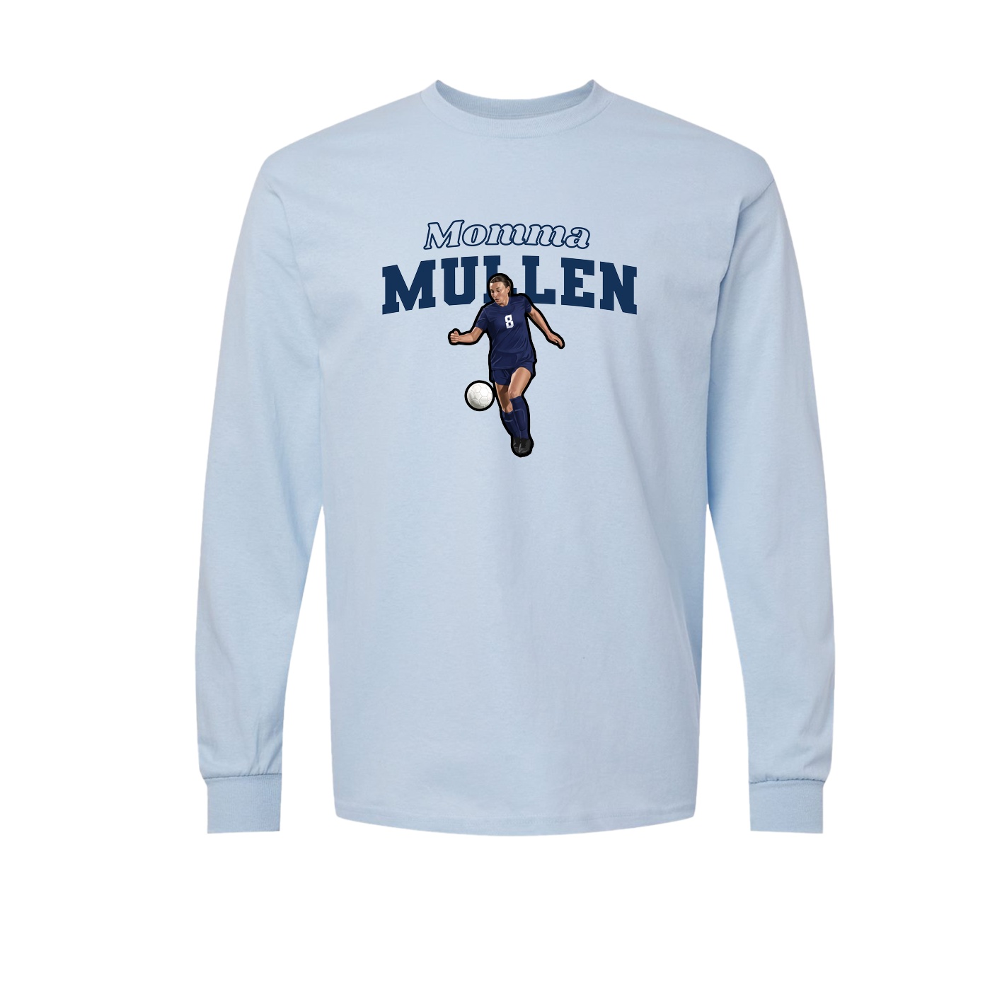Long Sleeve Tee — Mothers Day Block in Light Blue