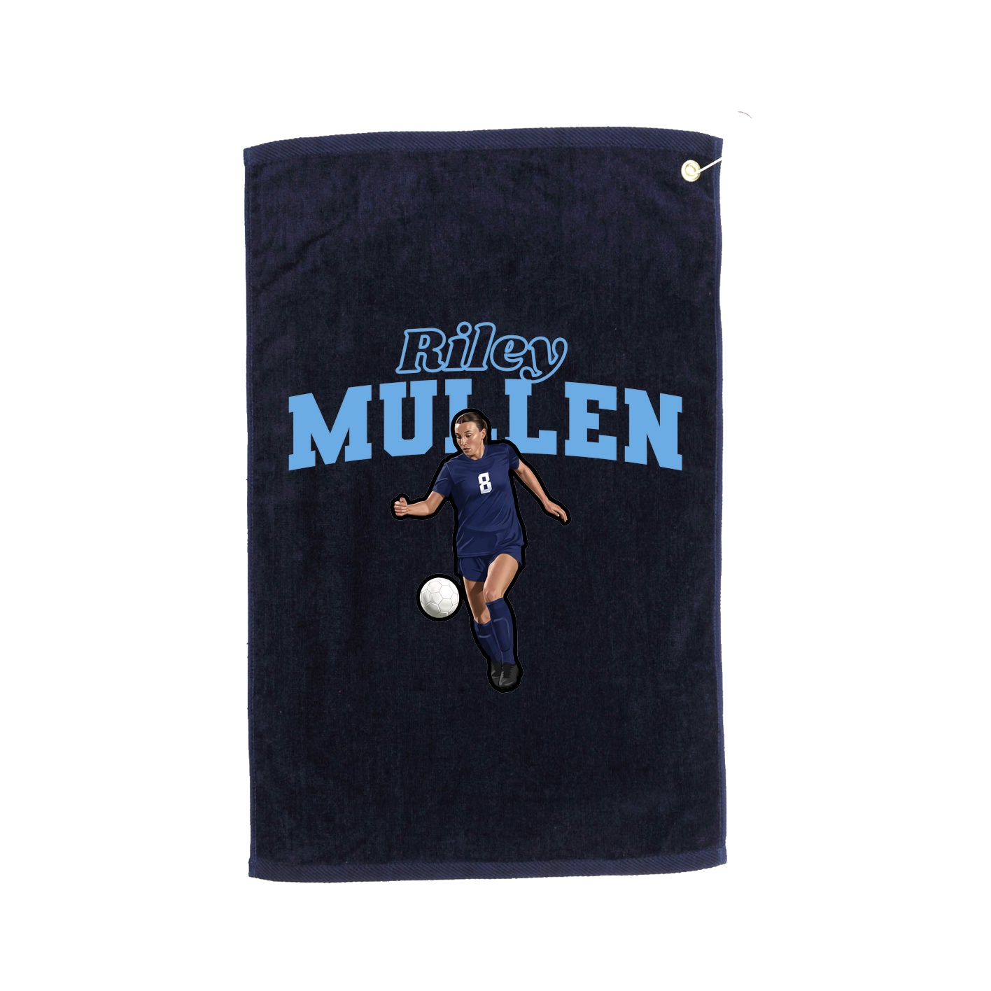 Golf Towel — Name Arch in Navy