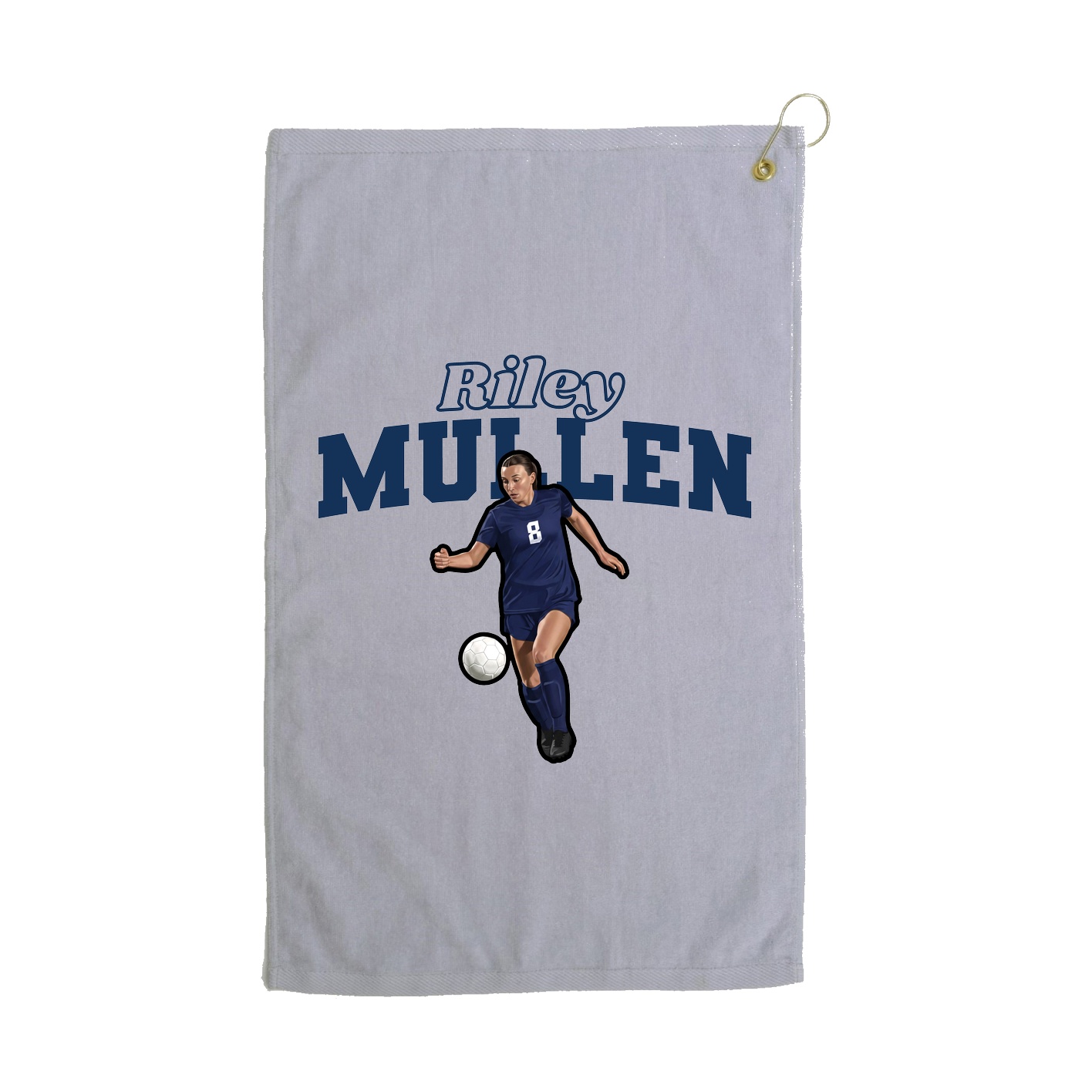 Golf Towel — Name Arch in Grey