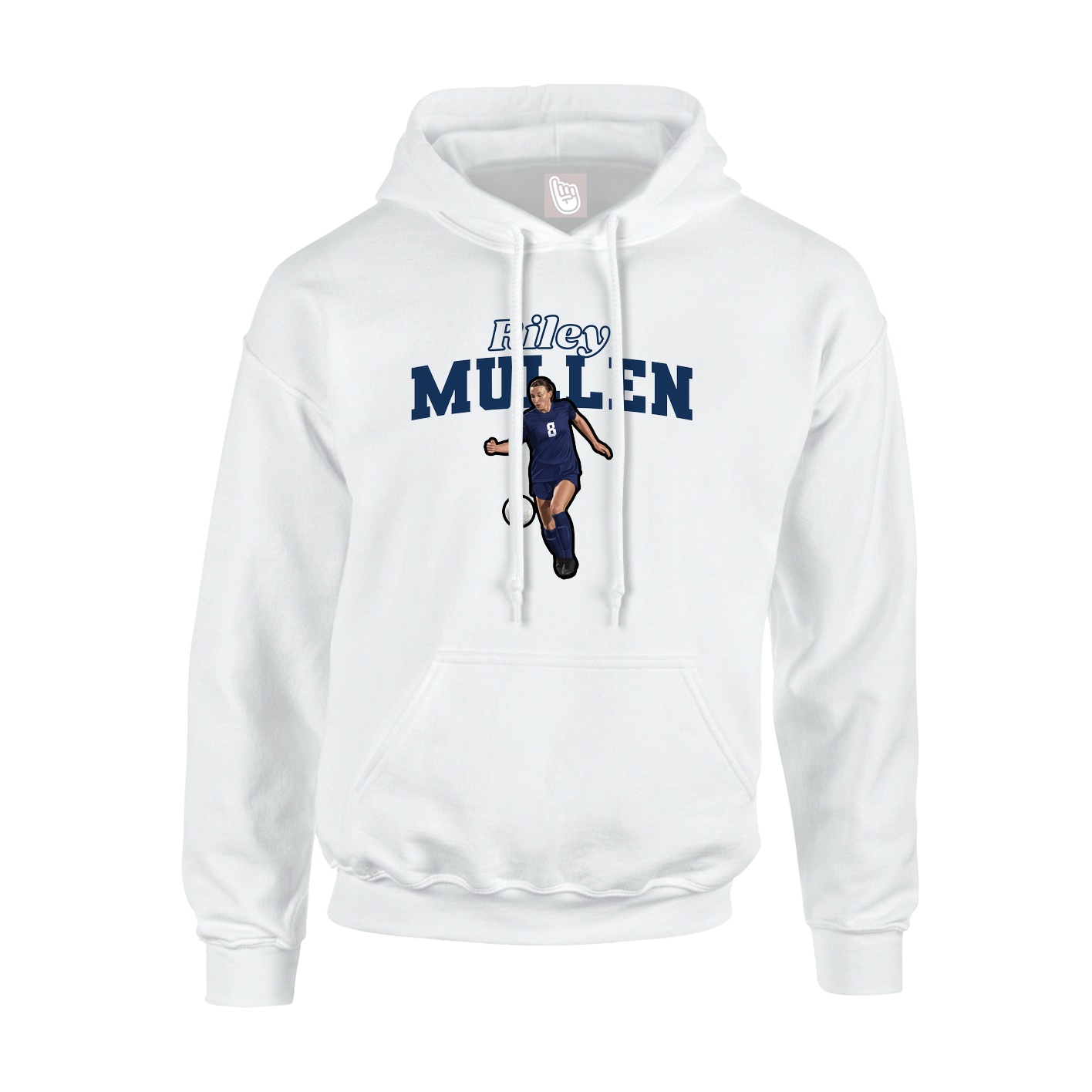 Youth Hoodie — Name Arch in White