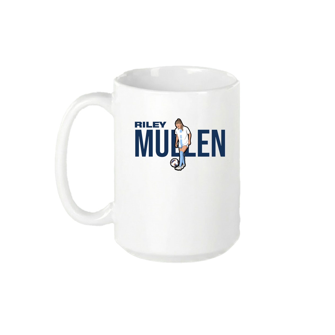 15oz Coffee Mug — Player Name in White