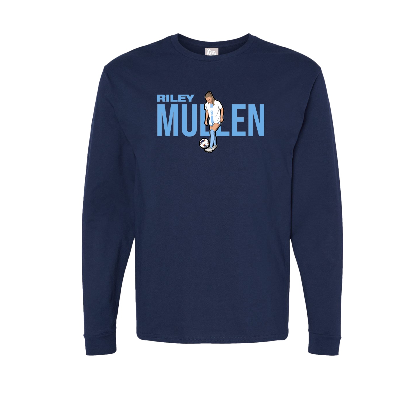 Long Sleeve Tee — Player Name in Navy
