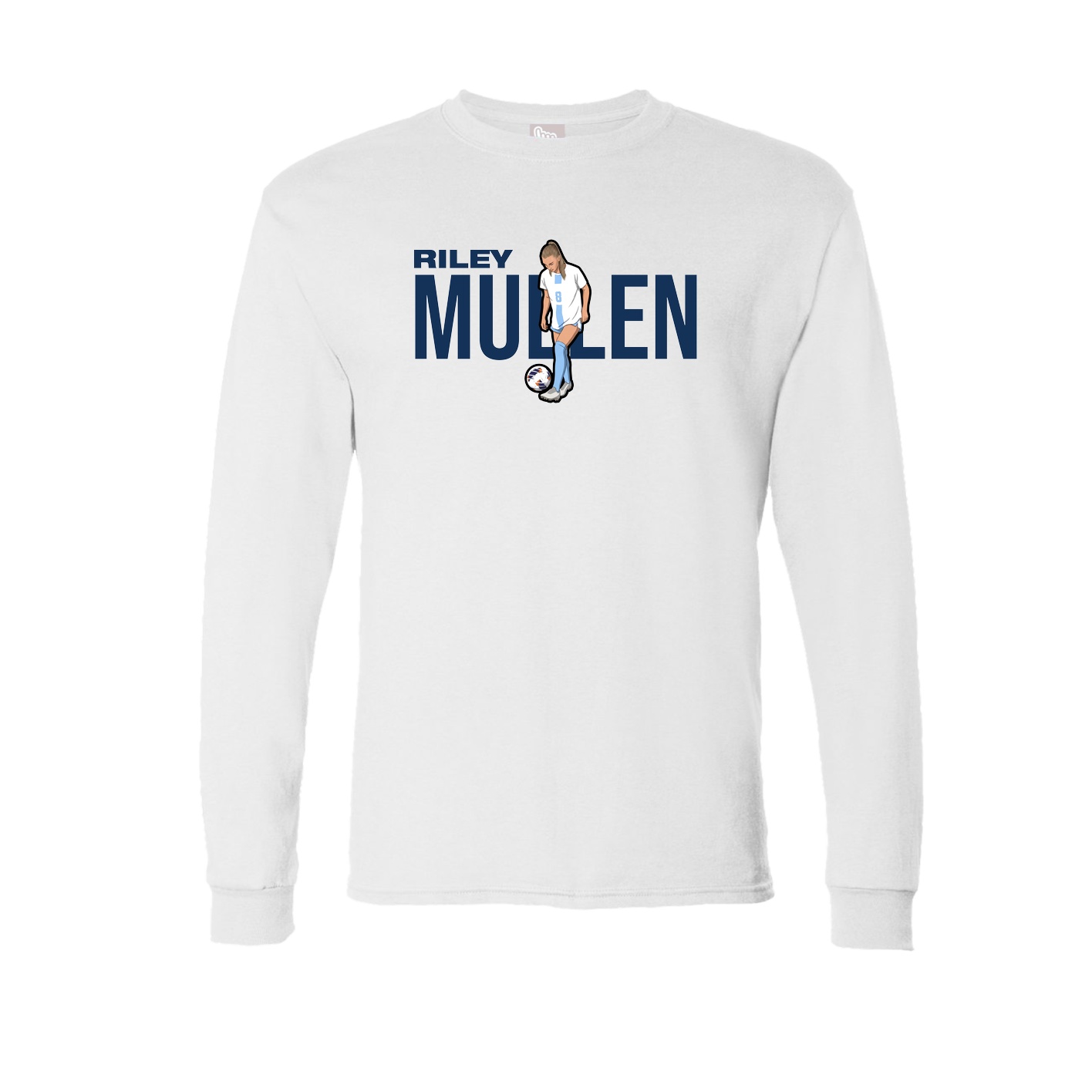 Long Sleeve Tee — Player Name in White