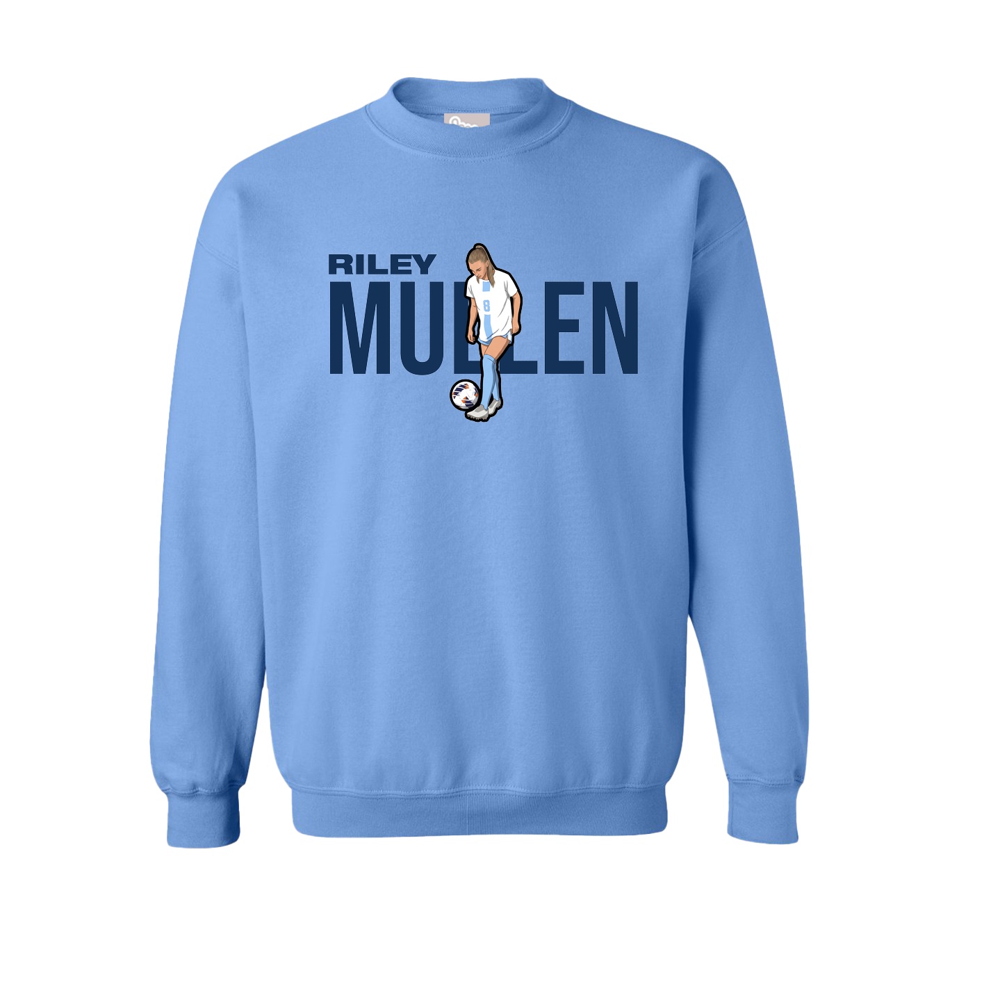 Fleece Crew — Player Name in Powder Blue