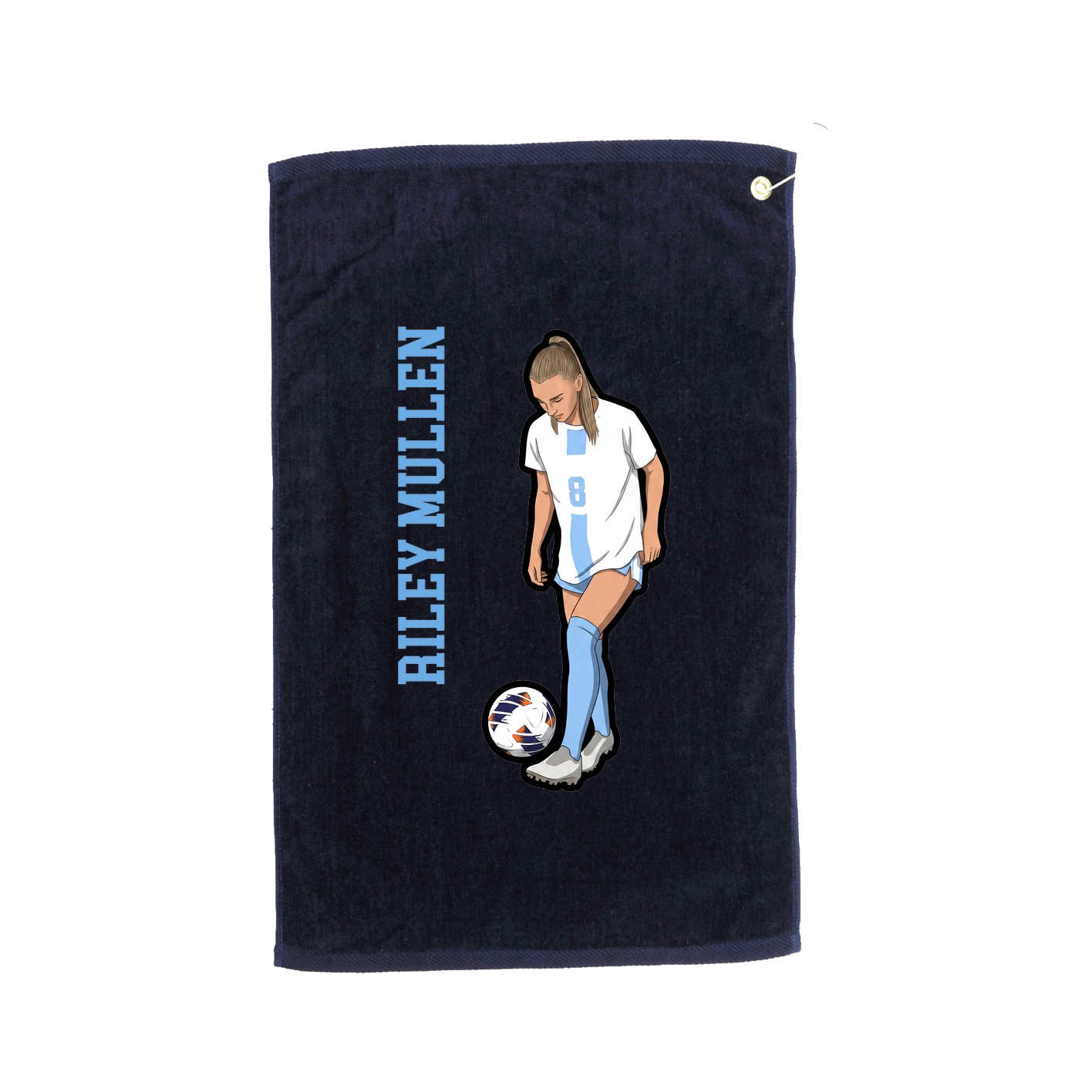 Golf Towel — Name Vertical in Navy