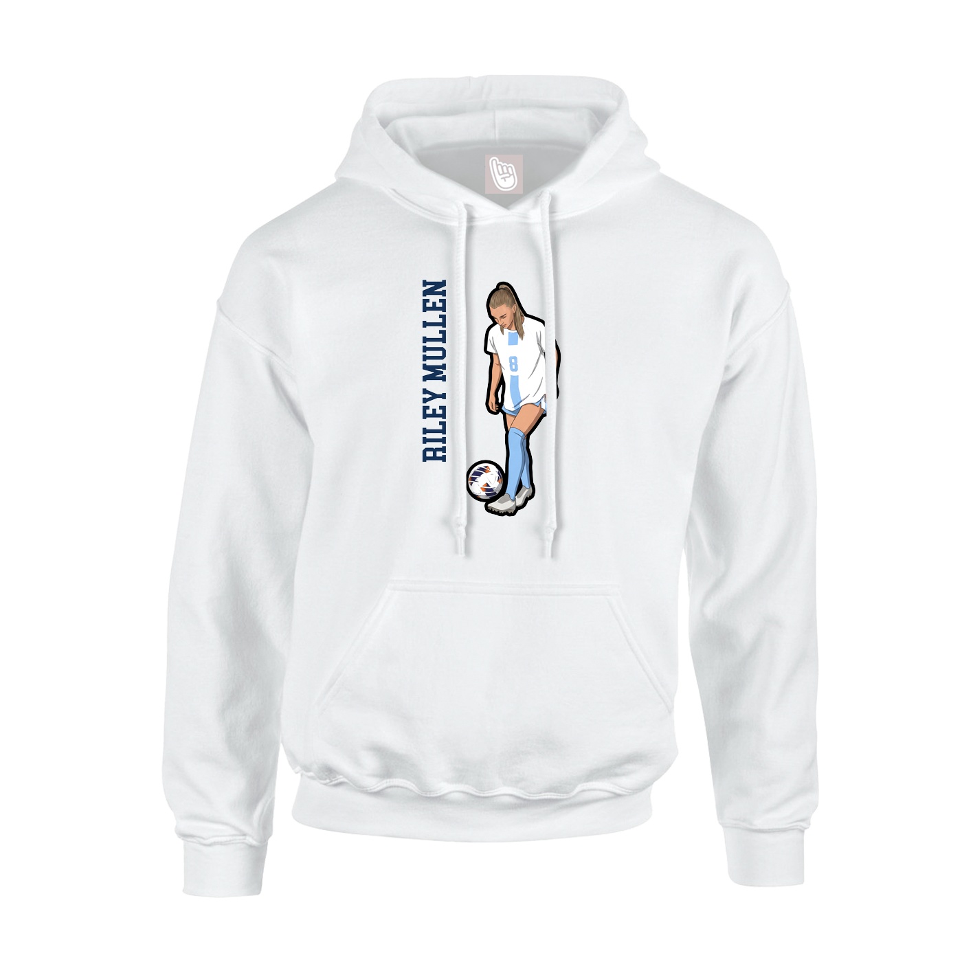 Youth Hoodie — Name Vertical in White