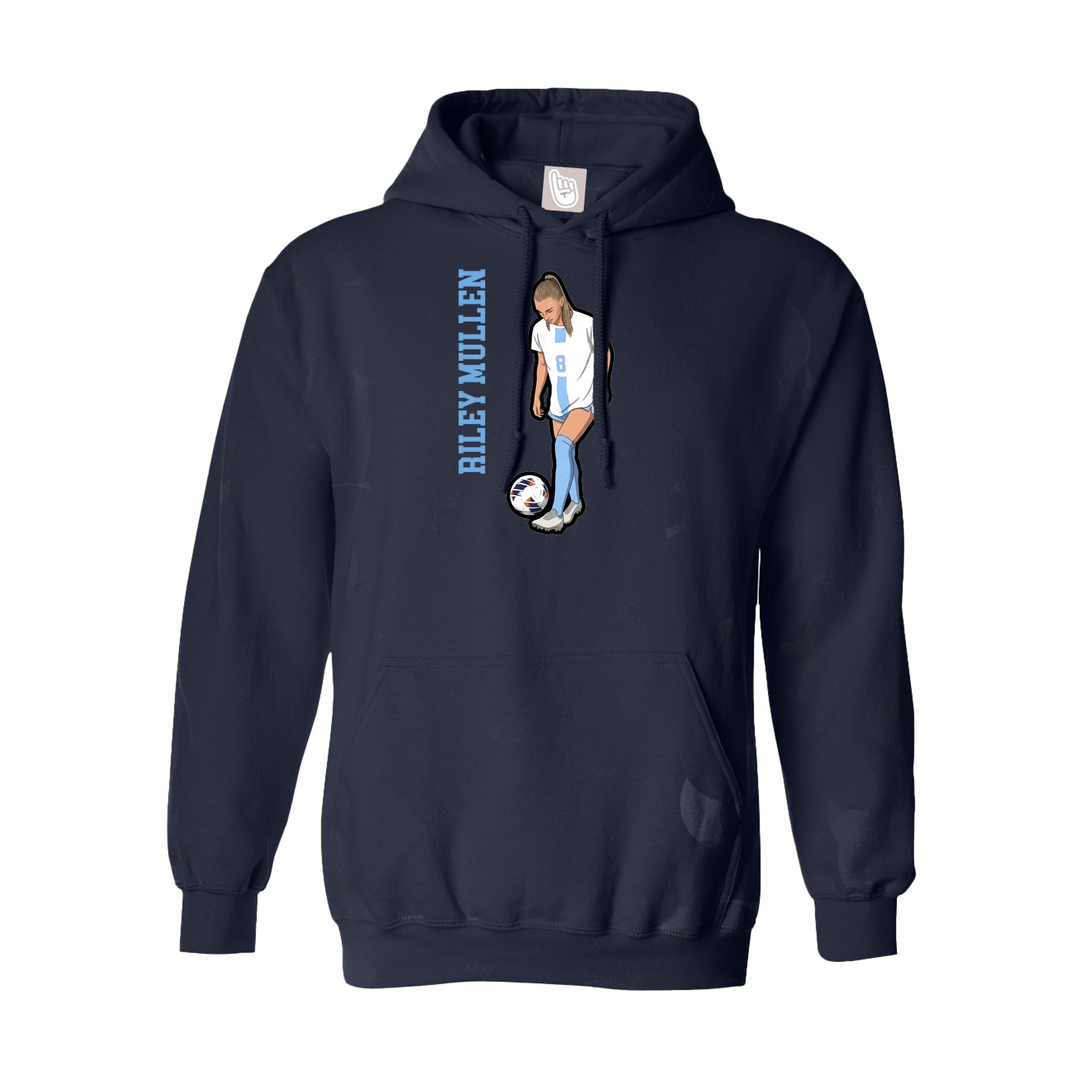 Youth Hoodie — Name Vertical in Navy
