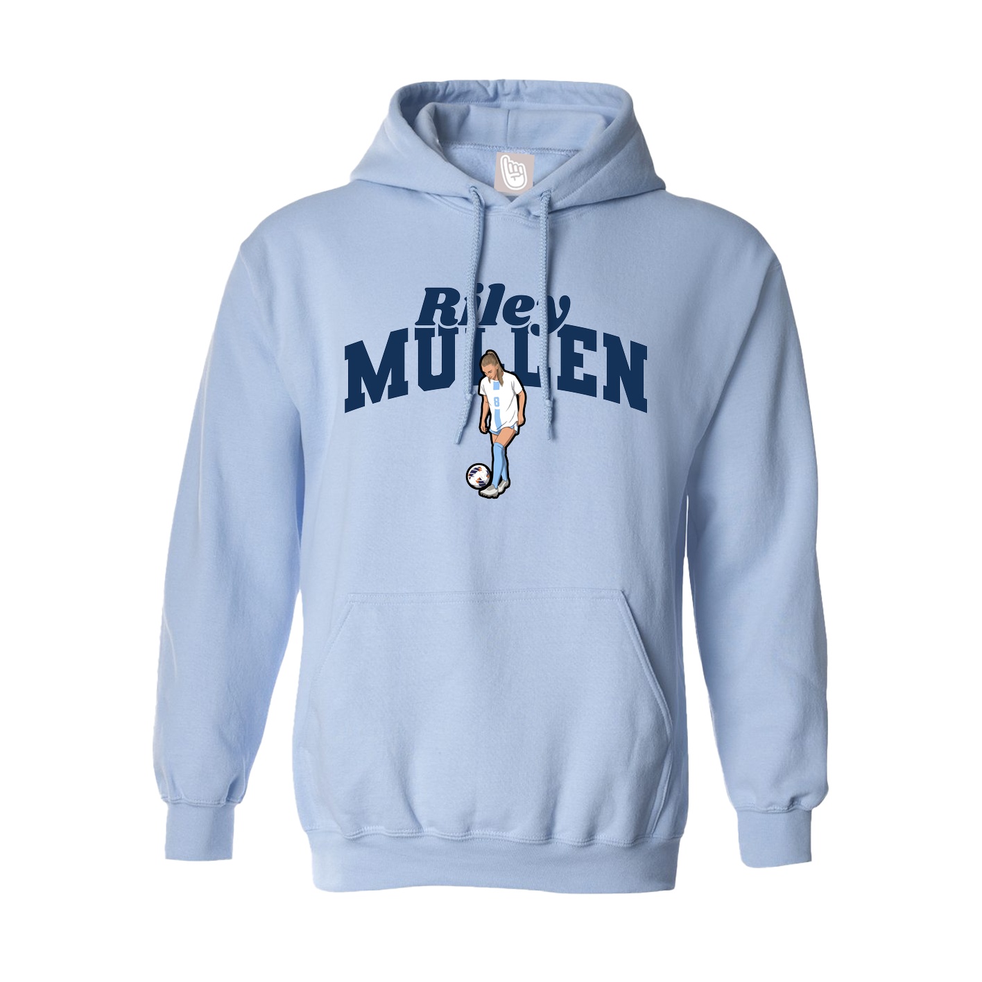 Hoodie — Signature Arch in Light Blue