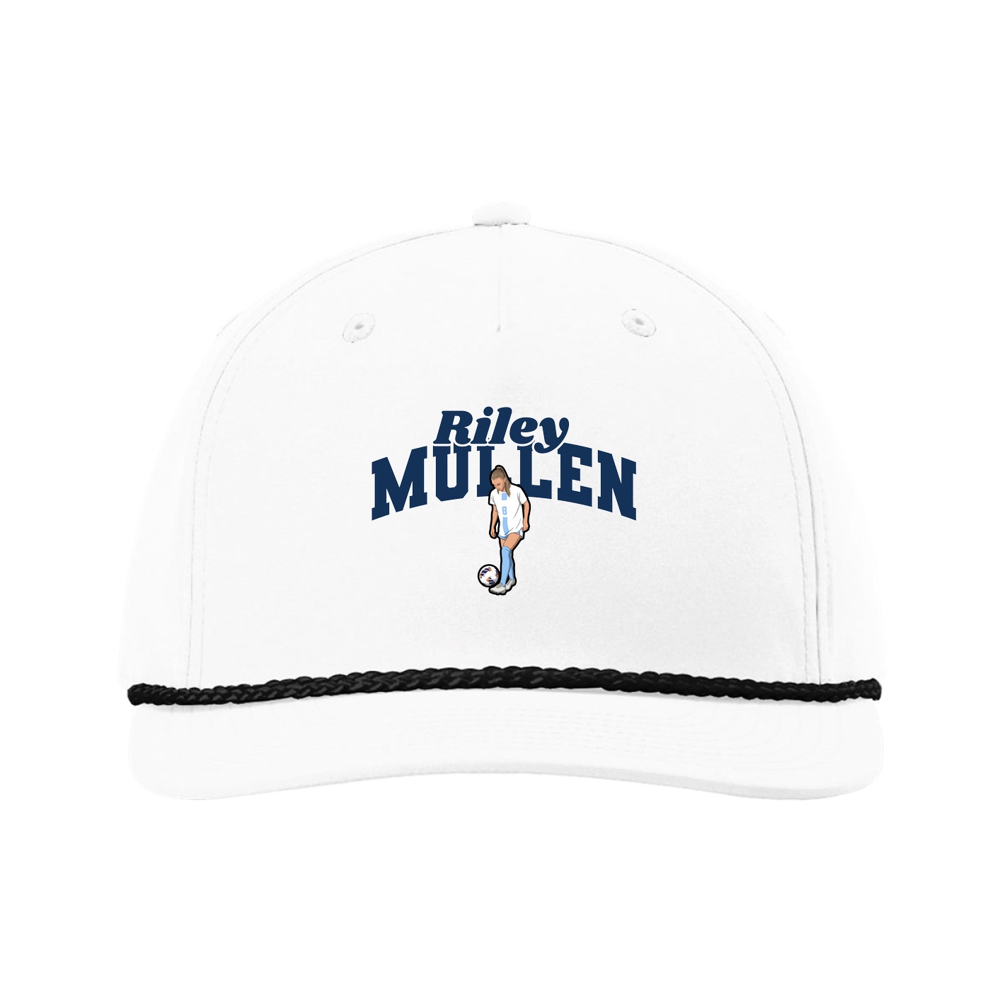 Five-Panel Classic Rope Cap — Signature Arch in White