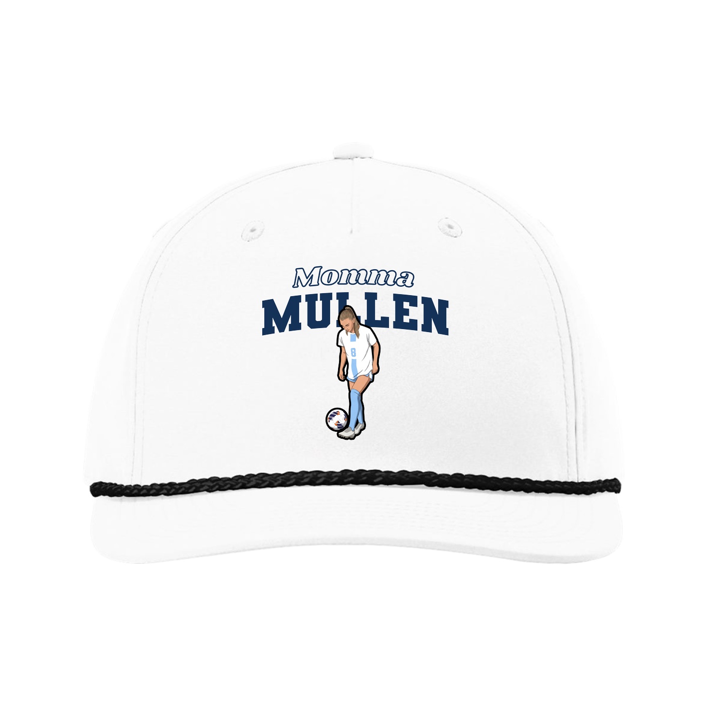 Five-Panel Classic Rope Cap — Mothers Day Block in White