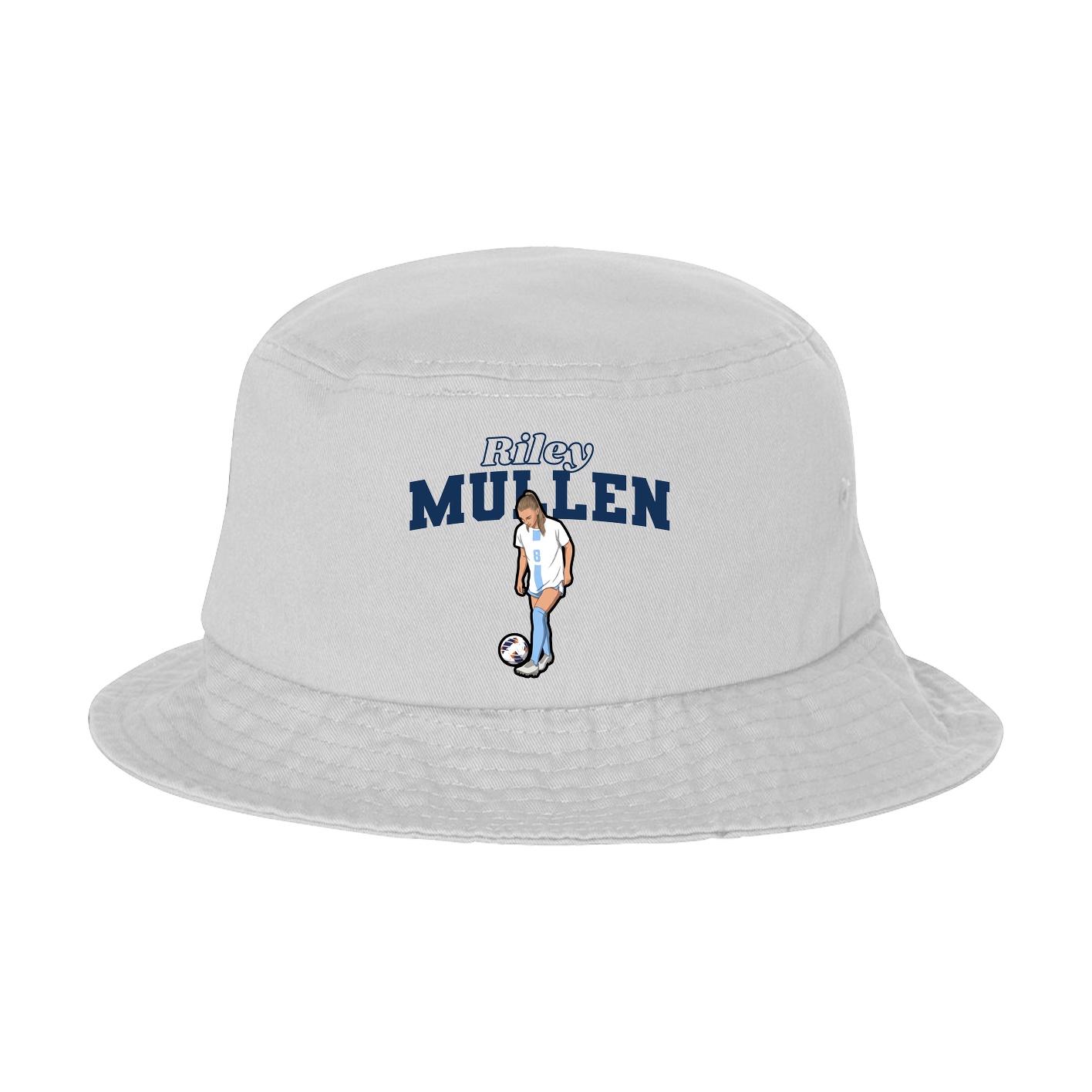Bucket Cap — Name Arch in White