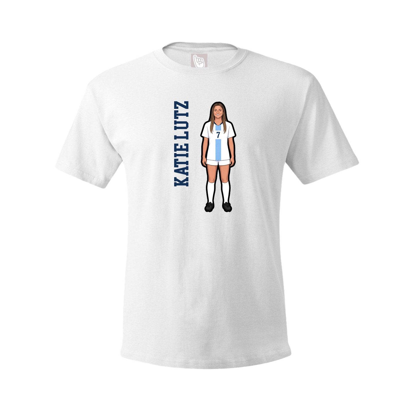 Youth Tee — Name Vertical in White