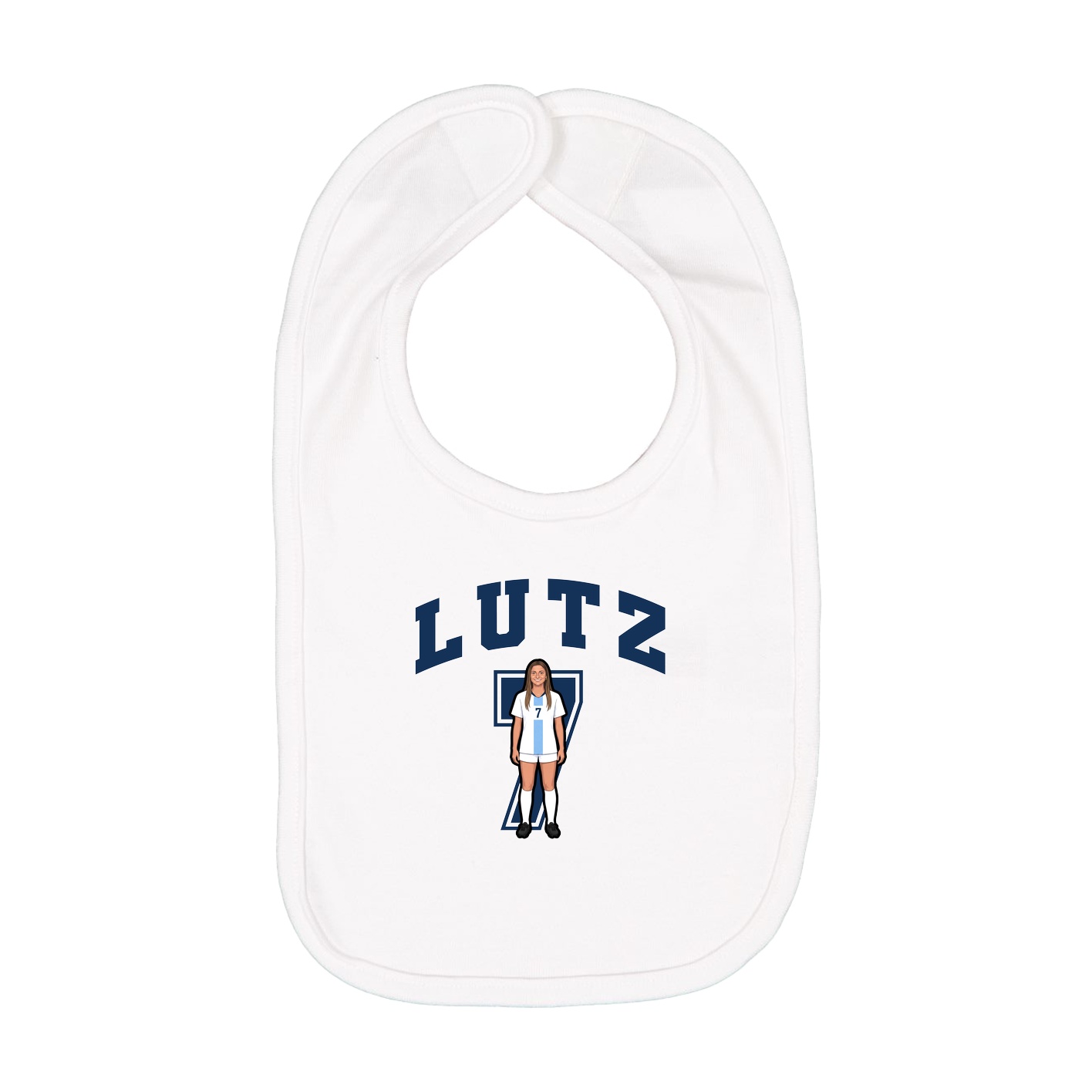 Infant Bib — Number in White