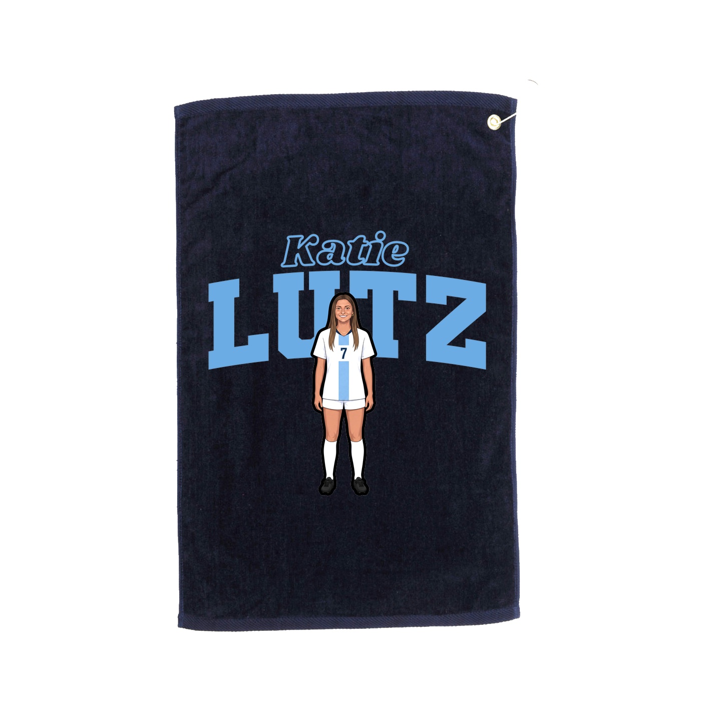 Golf Towel — Name Arch in Navy