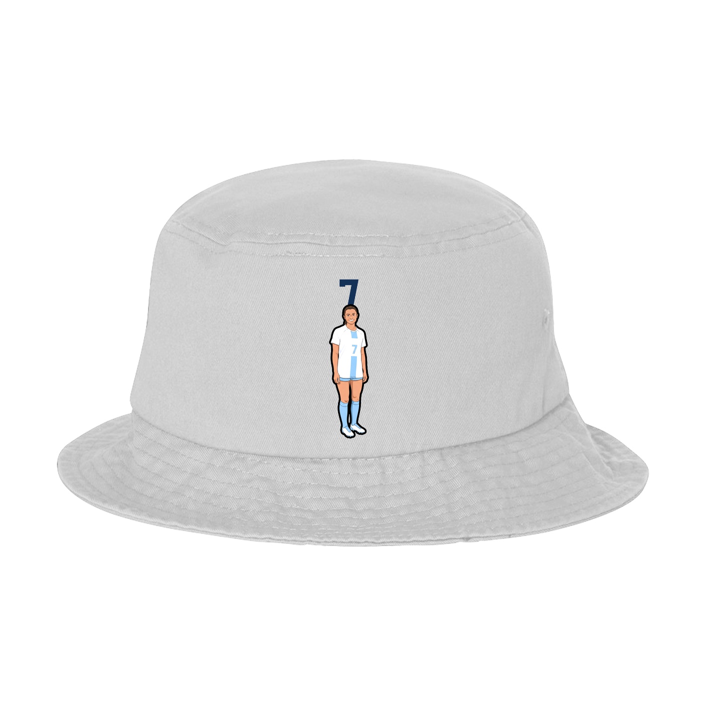 Bucket Cap — Number Top in White