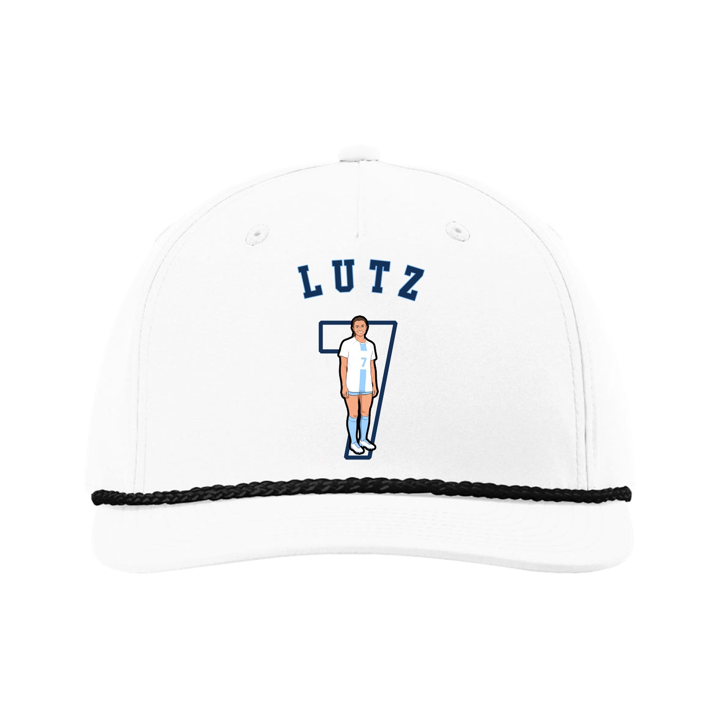 Five-Panel Classic Rope Cap — Shirsey Arch in White