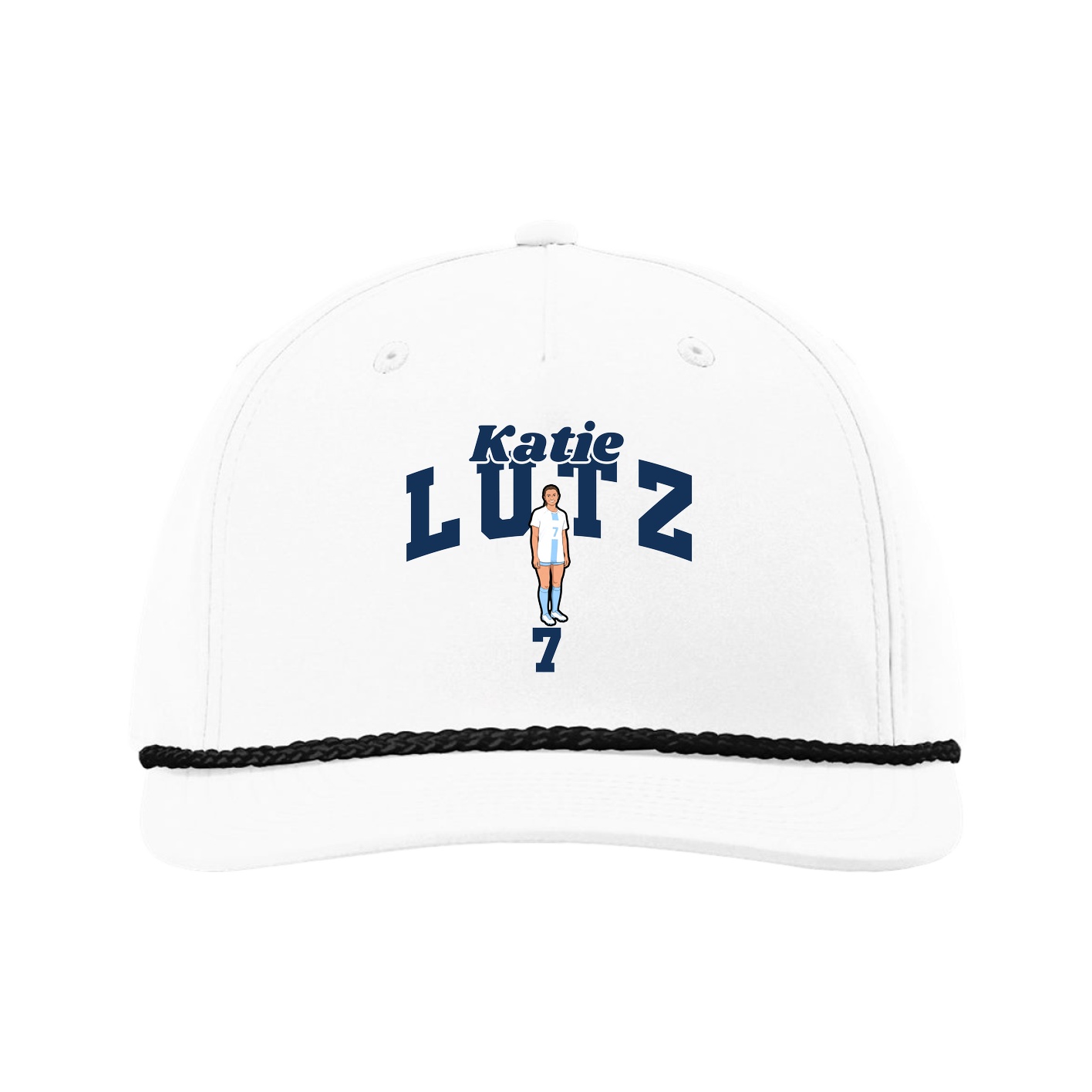 Five-Panel Classic Rope Cap — Signature Arch in White