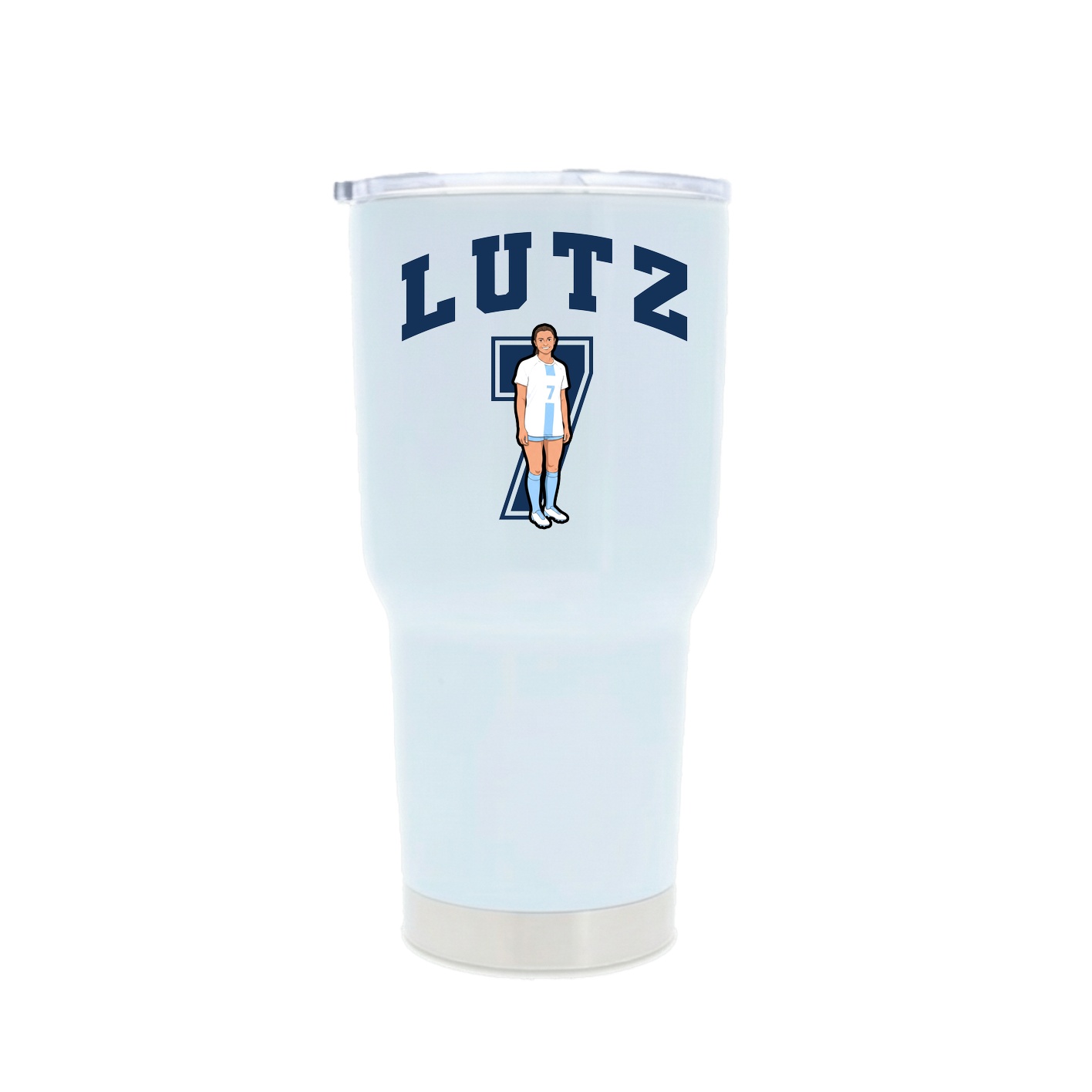 30oz Stainless Steel Tumbler — Number in White