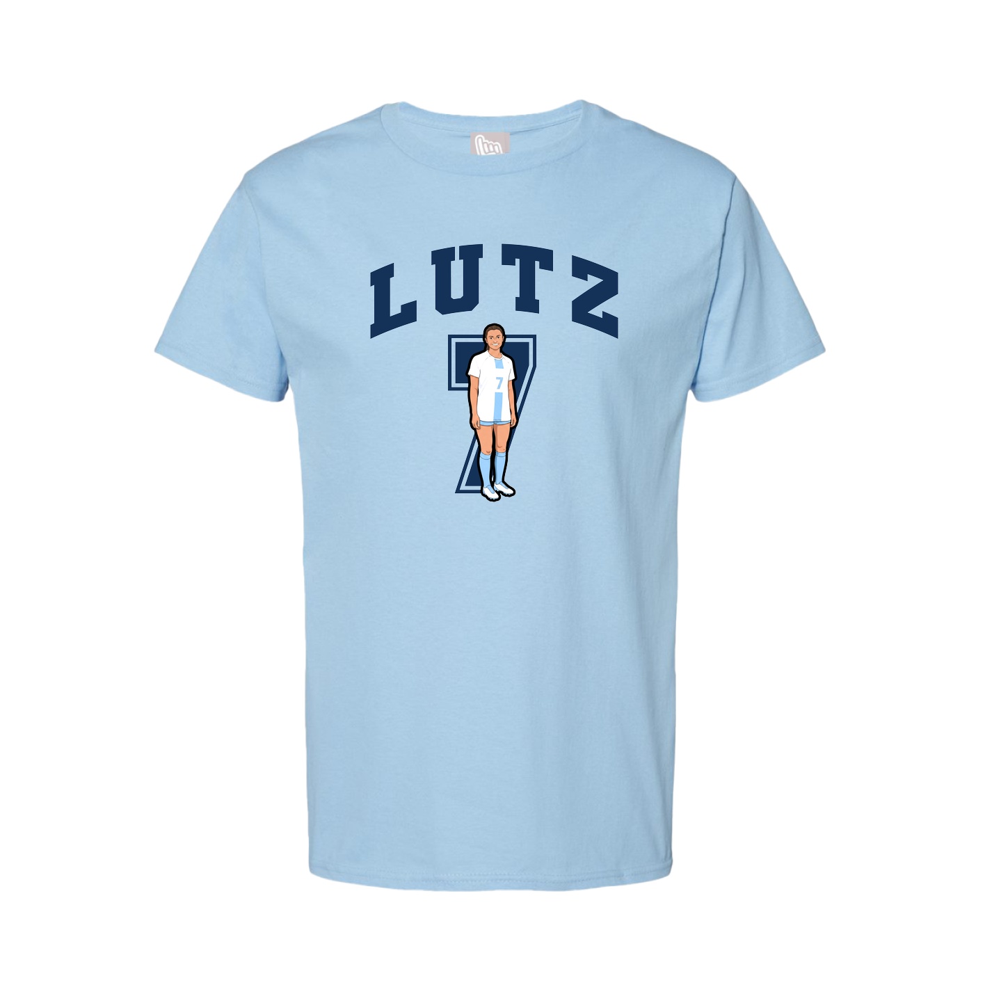 Youth Tee — Number in Light Blue