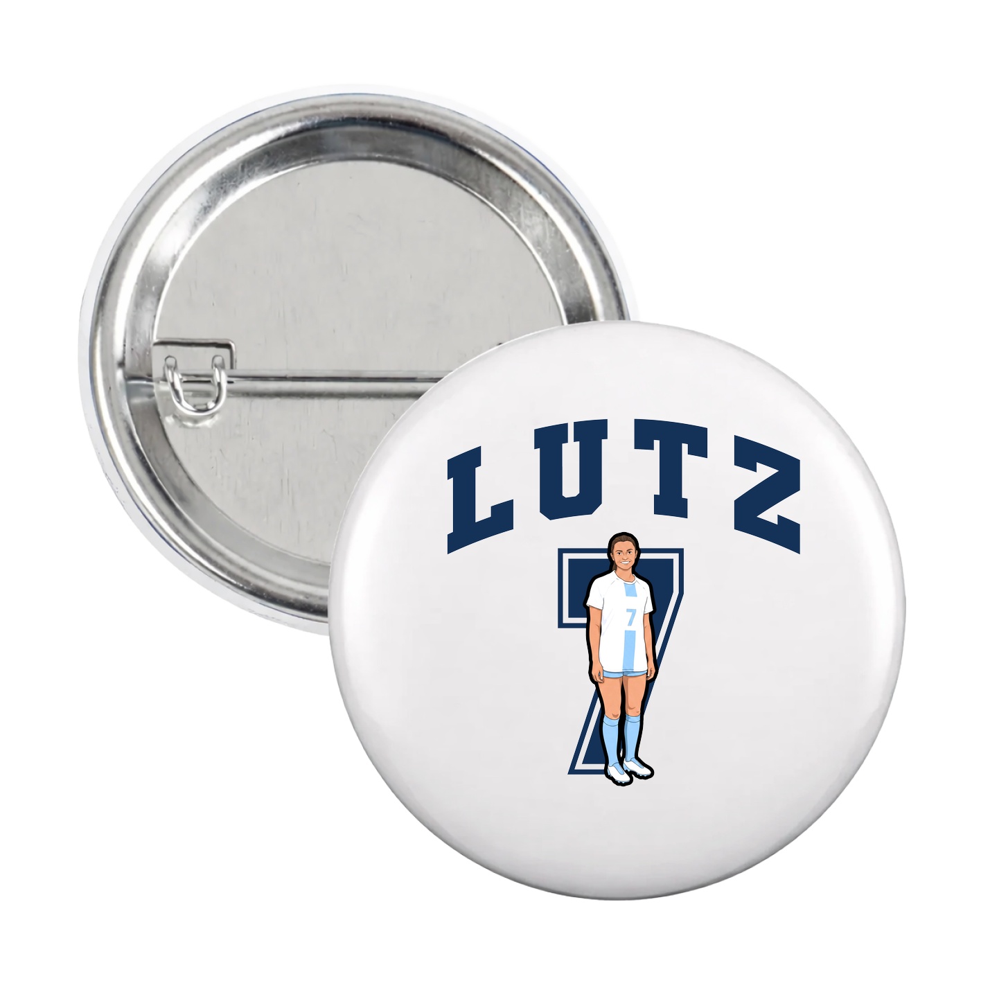 Game Day Button — Number in White